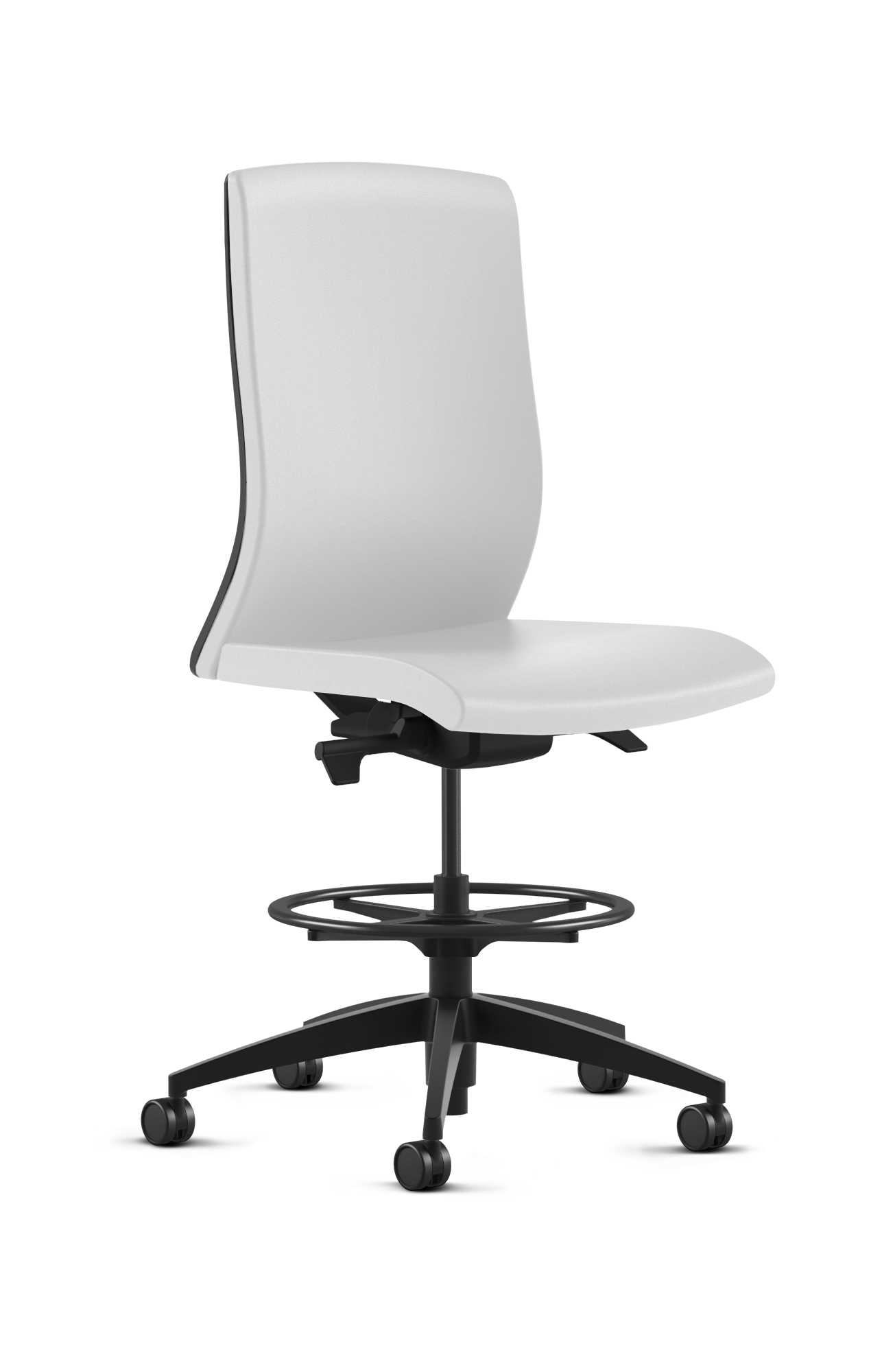 Ergonomic Fabric Stool with Foot Ring - 8