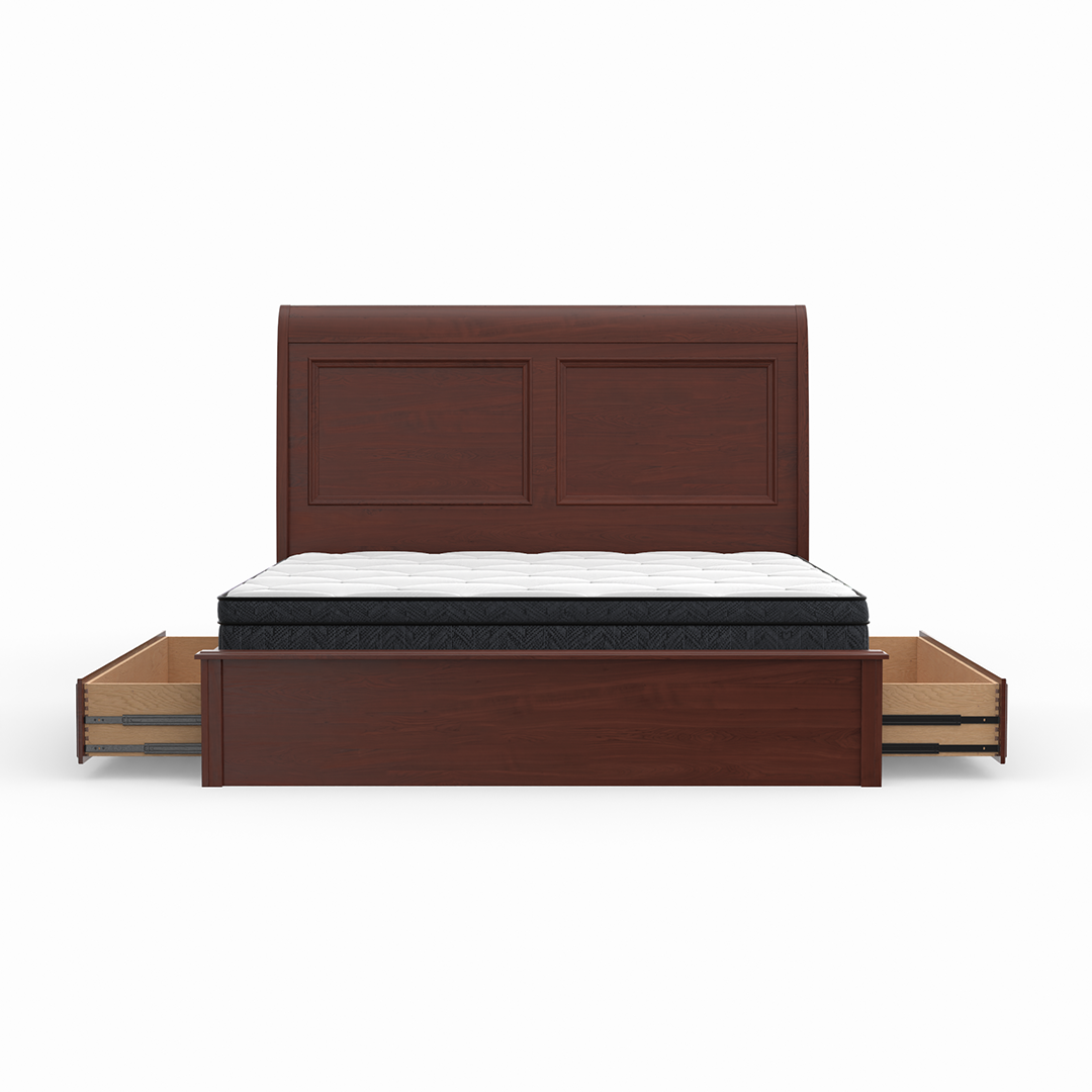 Amish Classic Solid Wood Storage Bed Frame - Queen Size with Underbed Drawers for Extra Organization | Perfect for Small Bedrooms, Guest Rooms & Dormitories