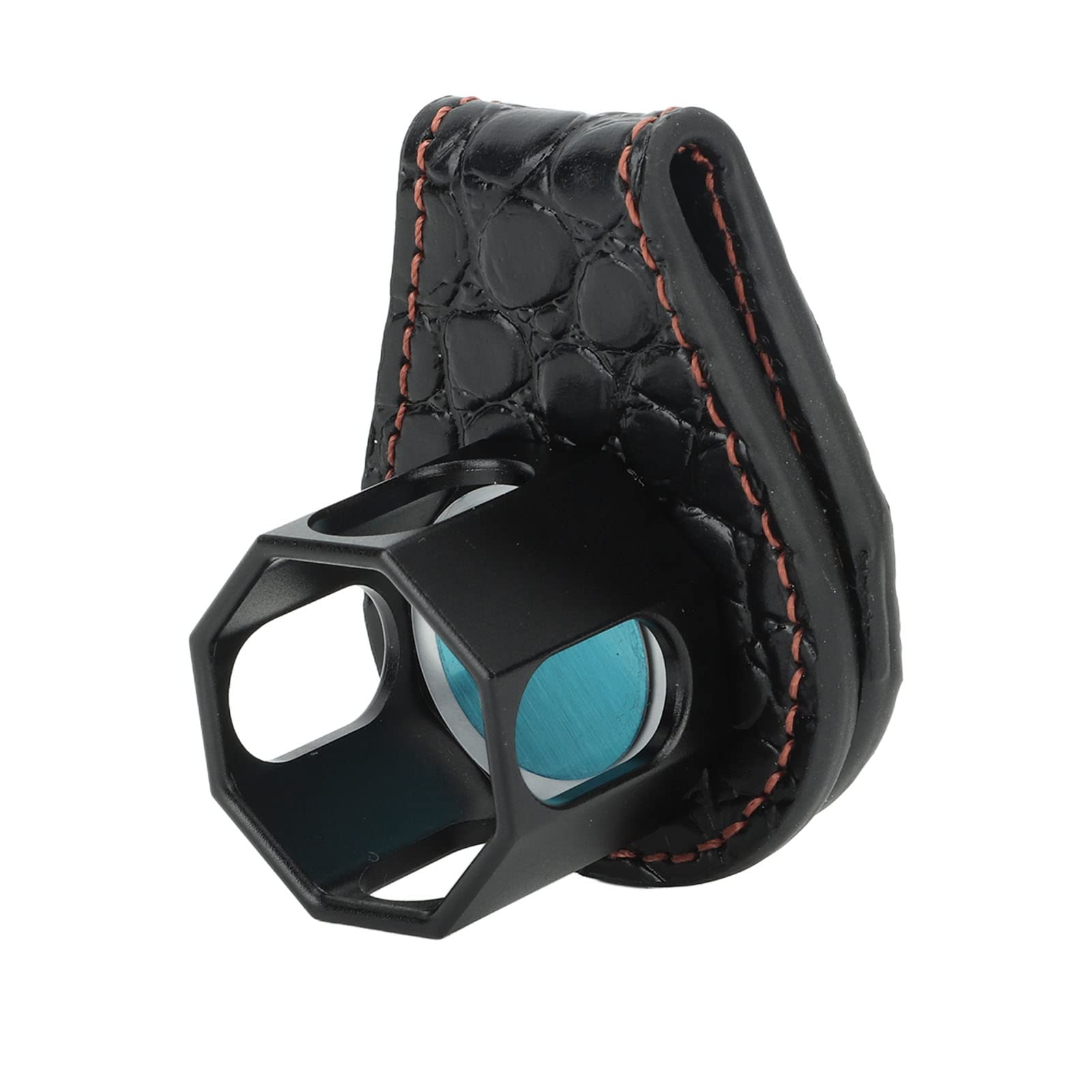Premium Leather Engraved Chalk Holder for Pool Cues - Magnetic Octagon Design with Vegetable-Tanned Leather - Silent Snooker & Billiard Accessories for Professional Players (Perfect for Home Game Rooms & Bars)