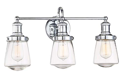 Taylor 3-Light Bathroom Vanity Light Bar - Modern Chrome Finish for Bathroom, Powder Room & Dressing Area Lighting