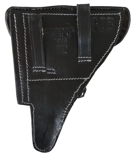 Premium Leather Gun Holster for Men & Women - Right Handed WII German Luger P08 Pistol Holster with Secure Buckle Closure | Ideal for Concealed Carry, Range Shooting & Historical Reenactments