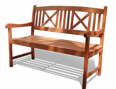 VIFAH Outdoor Eucalyptus Wood Bench V507 - Durable Garden Patio Furniture for Backyard, Poolside & Deck - Weather-Resistant Seating for Relaxing Outdoors