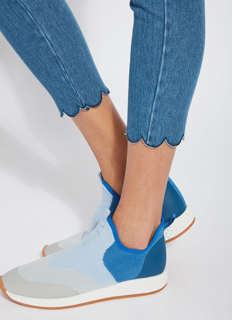 Lyssé Women's Scallop Ankle Jeans - Stretch Denim Cropped Pants with Single Layer Scallop Edging for Casual Outfits & Everyday Wear