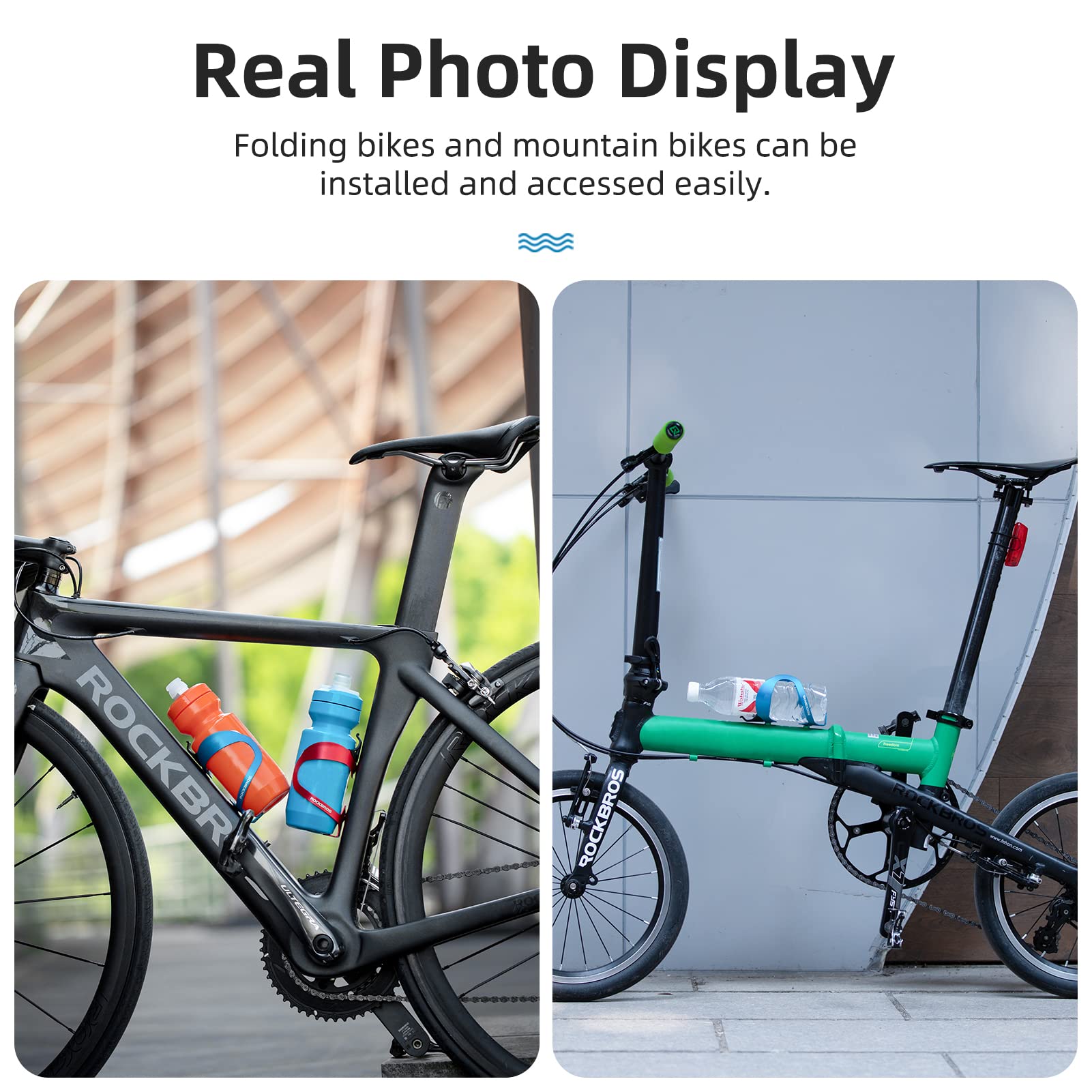 ROCKBROS Lightweight & Durable Alloy Aluminum Bike Water Bottle Cage Holder - Compatible with Road & Mountain Bicycles - Perfect for Cycling, Commuting & Outdoor Adventures