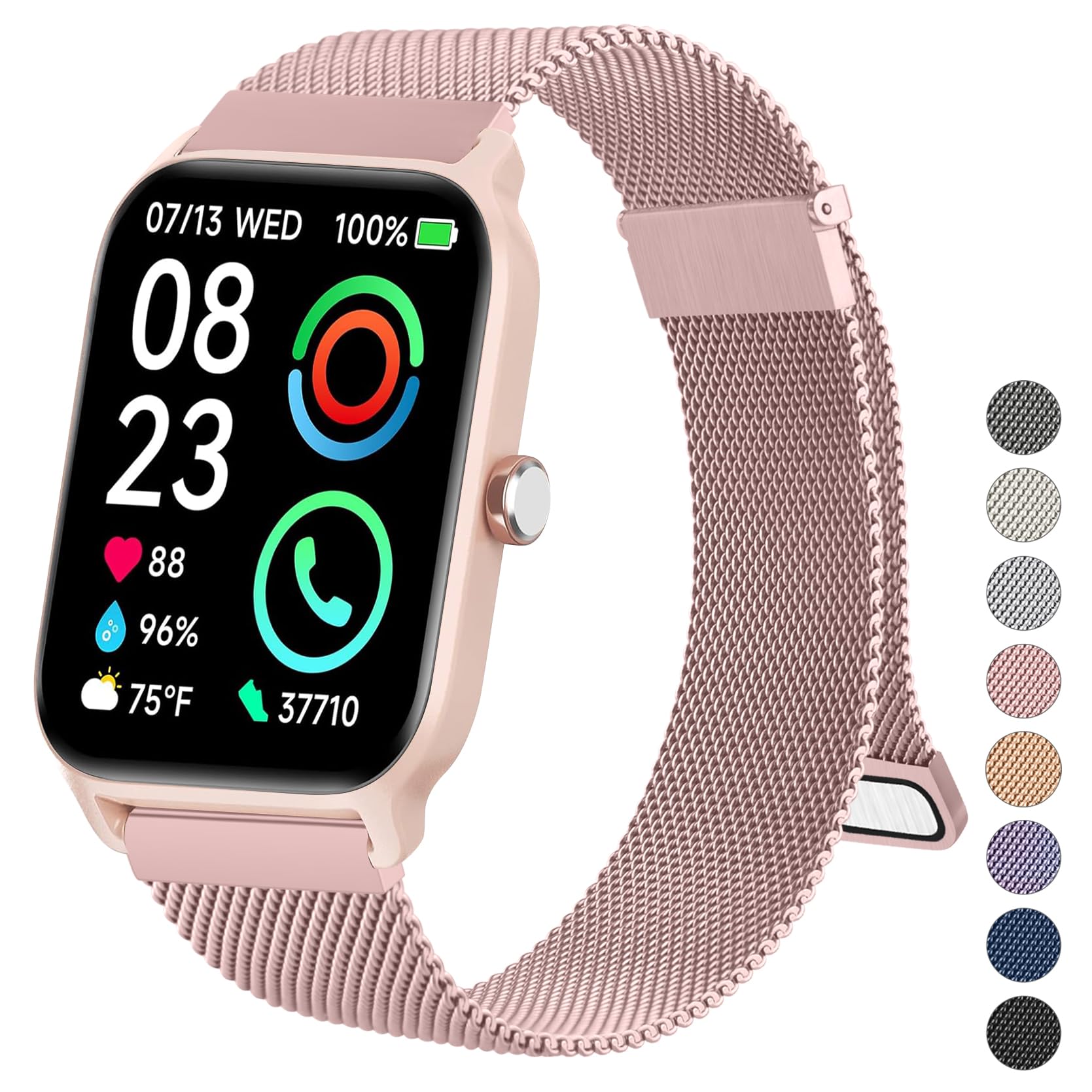 22mm Stainless Steel Smartwatch Band Compatible with IDW13, IDW16, IDW19 - Replacement Strap for Fitpolo IDW13, Woneligo W13, ENOMIR, TOOBUR, MILOUZ, Gydom, Faweio & Veryfit Smartwatches - Durable Metal Watch Band for Workout, Office & Everyday Wear