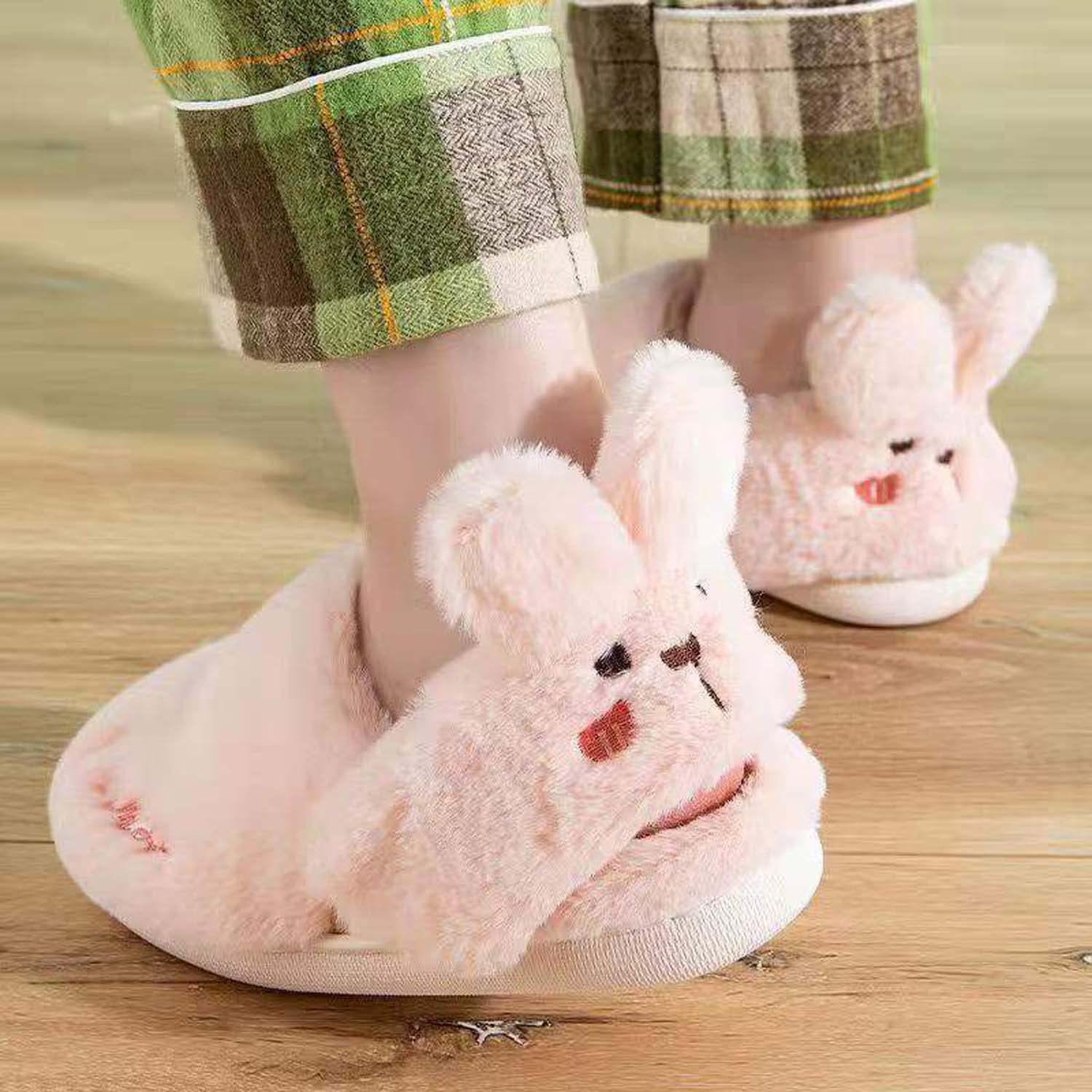 Hopelong Women's Bunny Slippers - Soft Fuzzy House Slippers with Cute Bunny Ears, Cozy Indoor/Outdoor Animal Slippers for Women - Perfect for Lounge, Bedroom, and Gift Giving