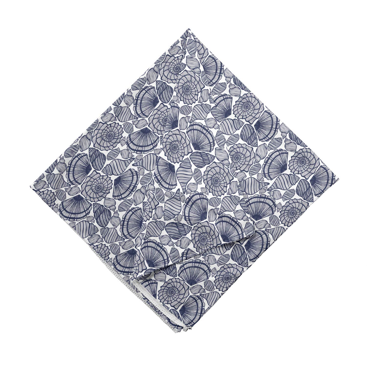 Ambesonne Navy Blue Bandana with Aquatic Animal Lines - Unisex Head & Neck Scarf for Men & Women - Perfect for Outdoor Activities, Sports, and Fashion Accessories