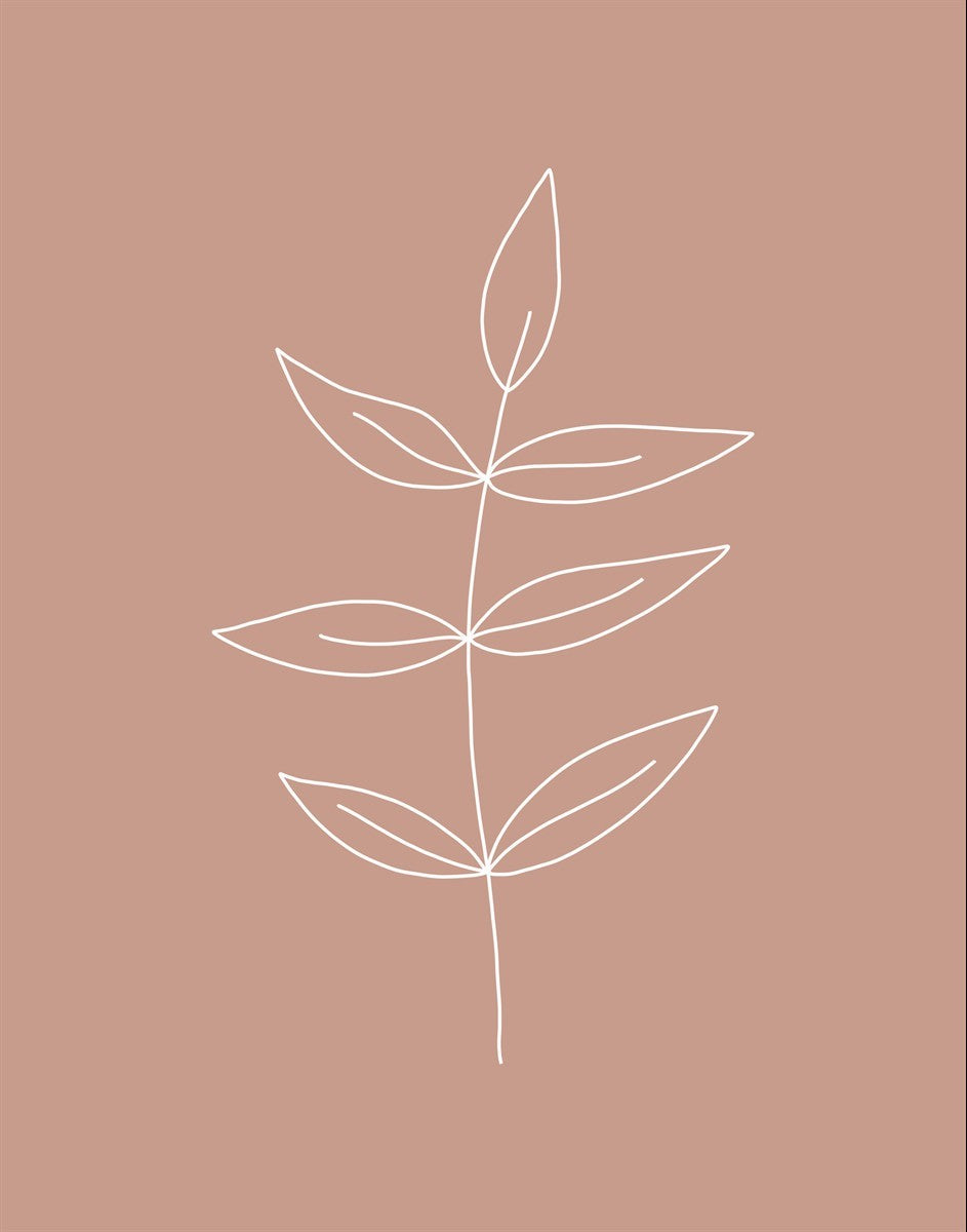 Minimalist Leaves Pink Gallery Wrap Canvas Art - Modern Home Decor for Living Room, Bedroom & Office