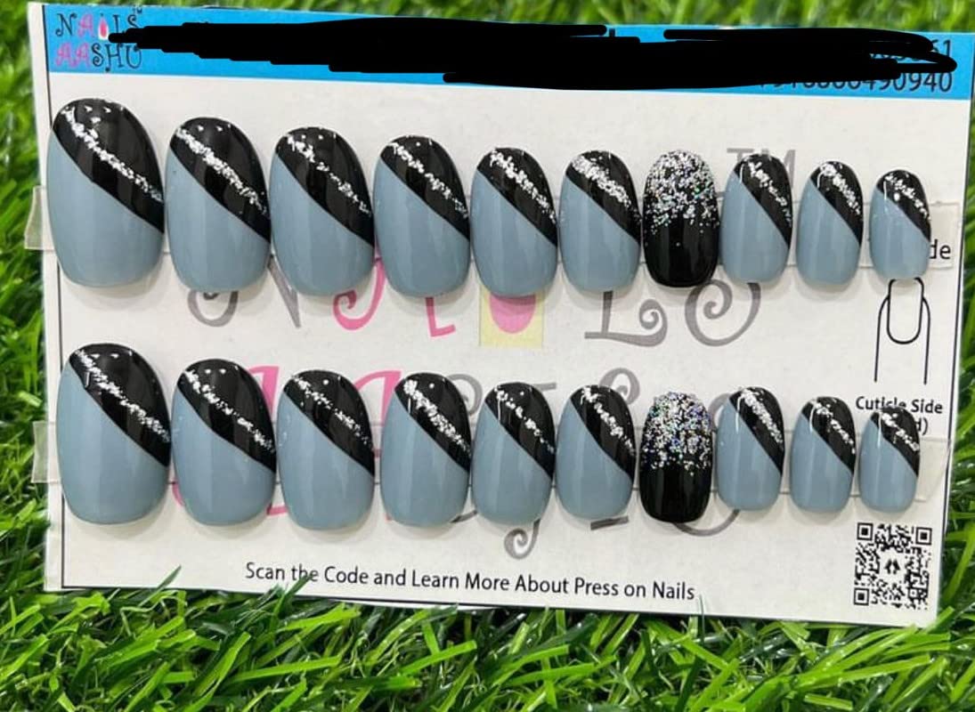 Press On Nails for Women - French Tip Fake Nails with Glue - Artificial Nail Extension Set for Salon-Quality Manicure at Home | Perfect for Parties, Weddings & Special Occasions