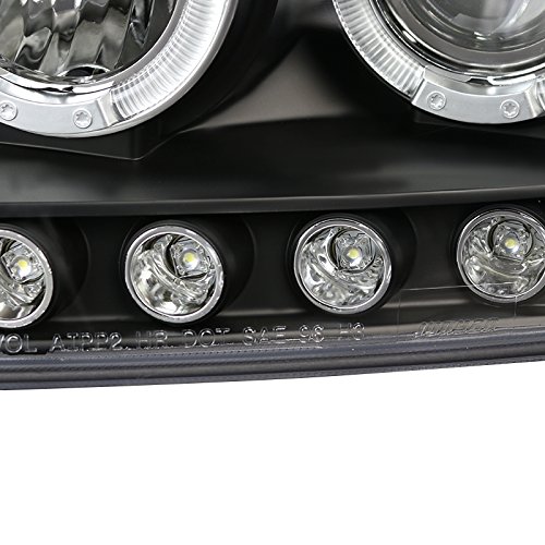 Spec-D Tuning 2LHP-F15097JM-TM LED Halo Projector Headlights for Ford F150 - Black Housing, DRL Lights - Upgrade Your Truck for Night Driving & Off-Road Adventures