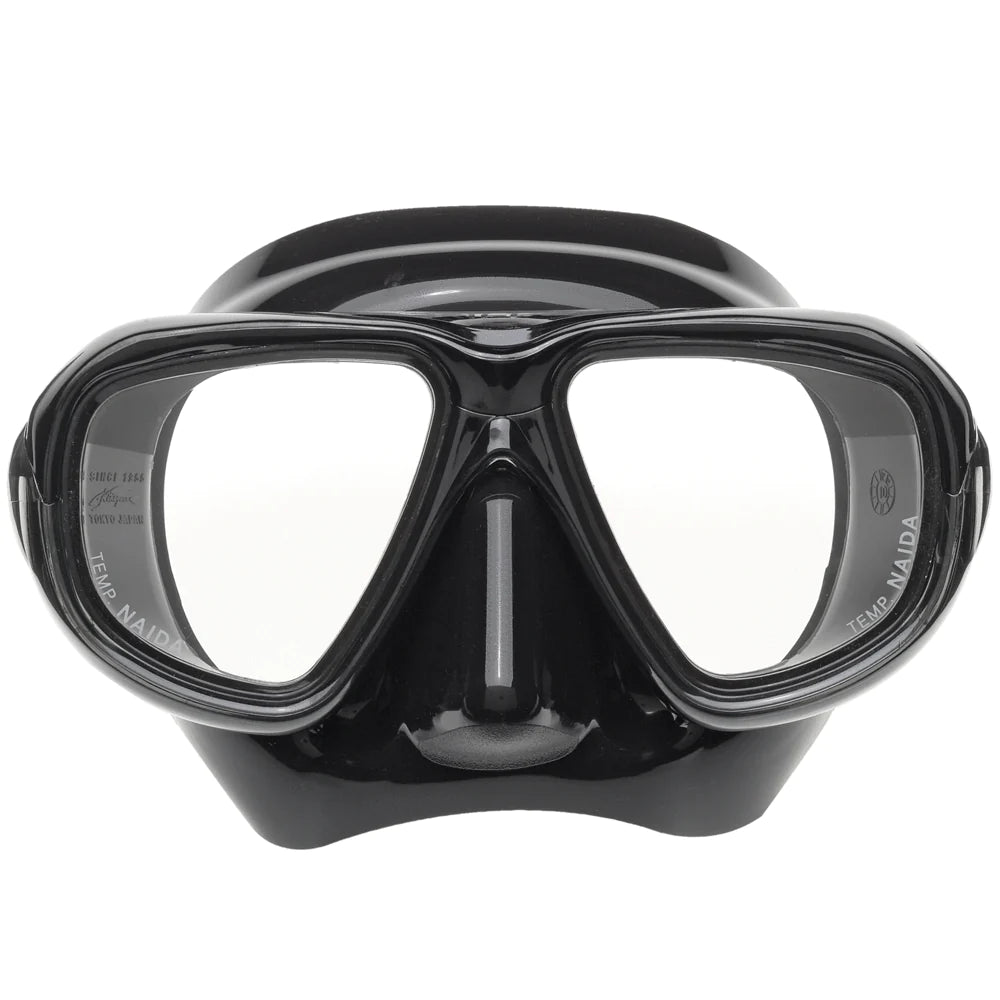 Riffe Naida Clear Lens Freediving Mask for Scuba Diving, Spearfishing & Snorkeling - Comfortable Low Volume Dive Mask with Tempered Glass Lens for Underwater Adventures