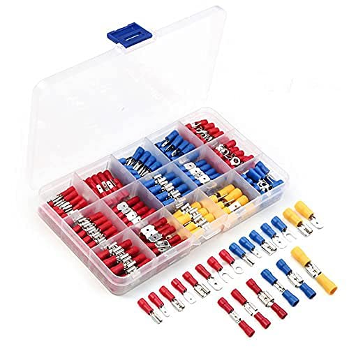 KIMLLOYD 700PCS Crimp Spade Terminal Kit - Insulated Electrical Wire Connectors Set with Ring, Fork, and Butt Terminals for Automotive, Marine & DIY Projects