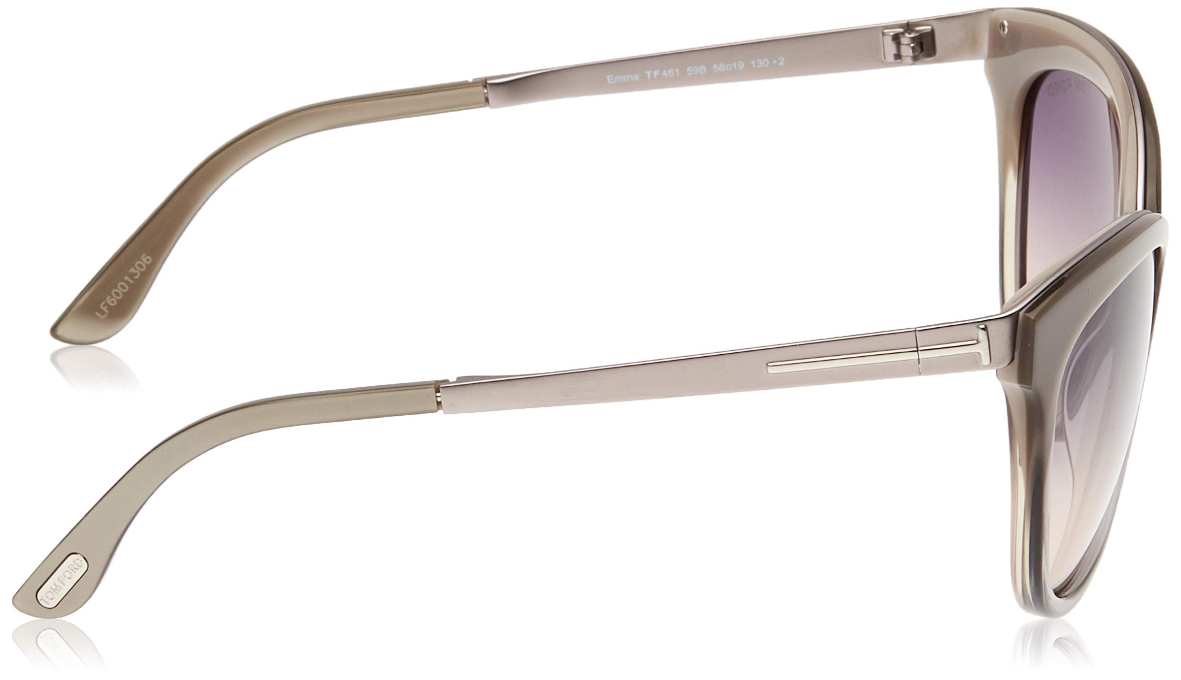 Tom Ford FT 0461 Emma 59B Sunglasses - Beige/Gradient Smoke Lenses - Luxury Designer Shades for Women - Perfect for Beach, Driving & Outdoor Activities