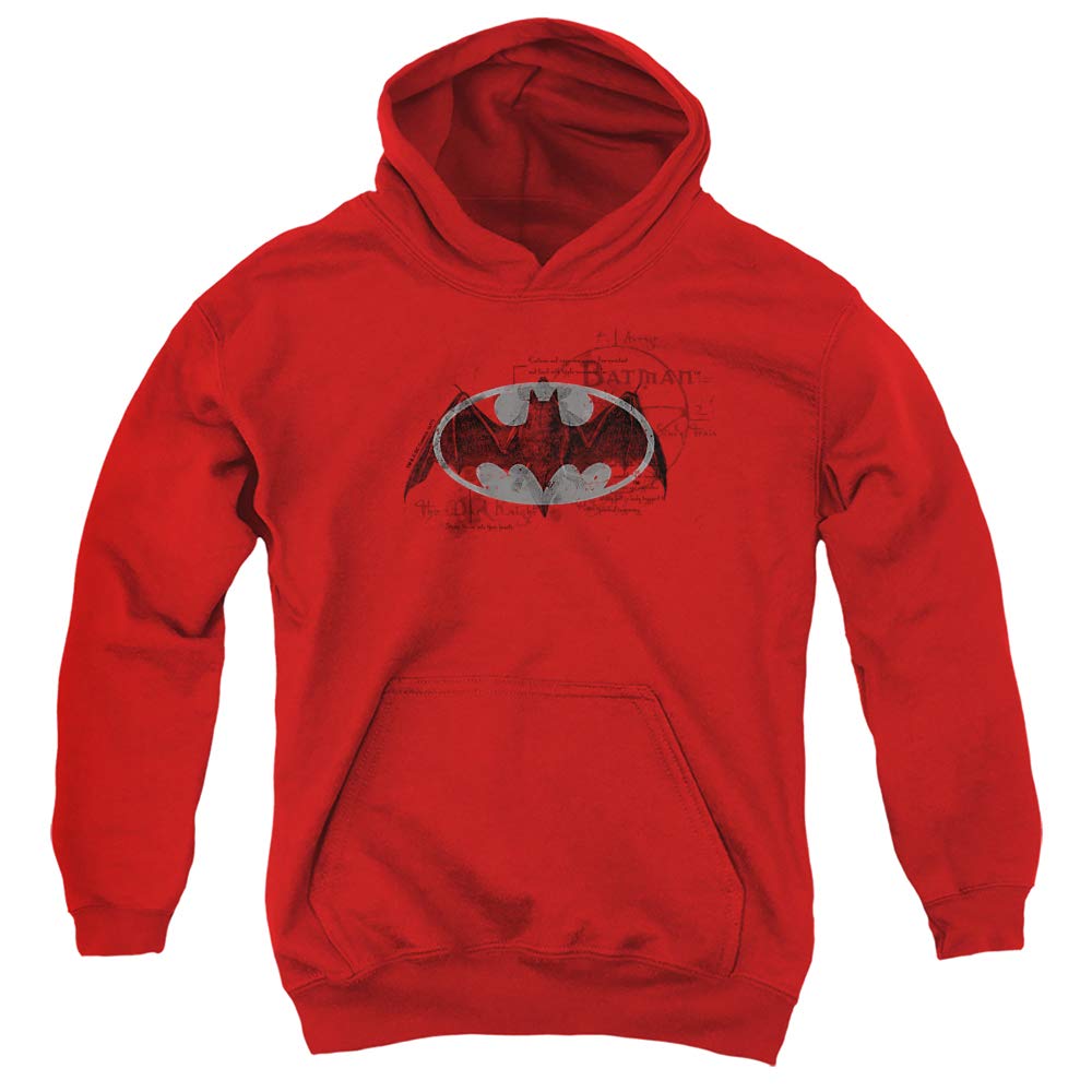 Trevco Batman Arcane Bat Logo Unisex Youth Pullover Hoodie - Soft & Comfortable for Kids & Teens - Perfect for Cosplay, Halloween, and Casual Wear