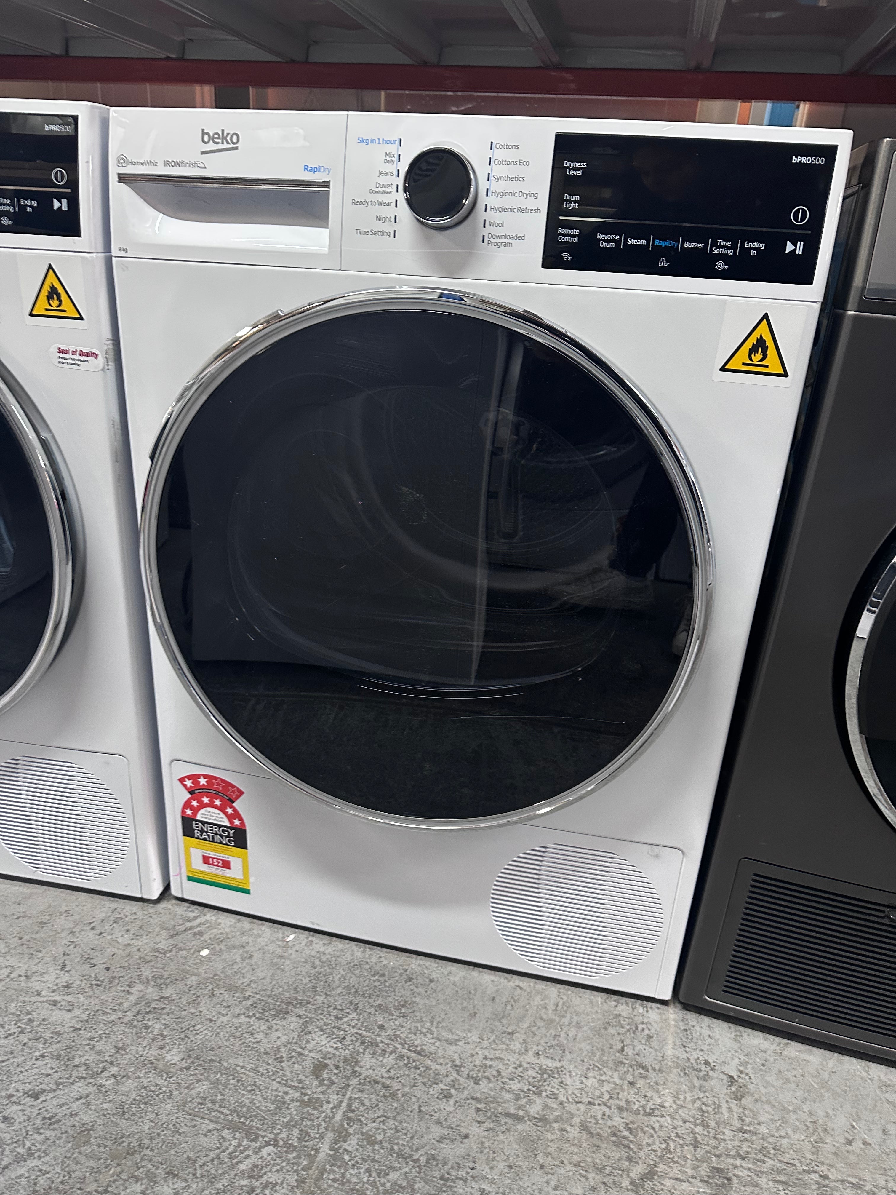 Beko BDPB904HW 9kg Hybrid Heat Pump Dryer - Energy Efficient White Laundry Dryer [Factory Second] for Apartments & Small Homes