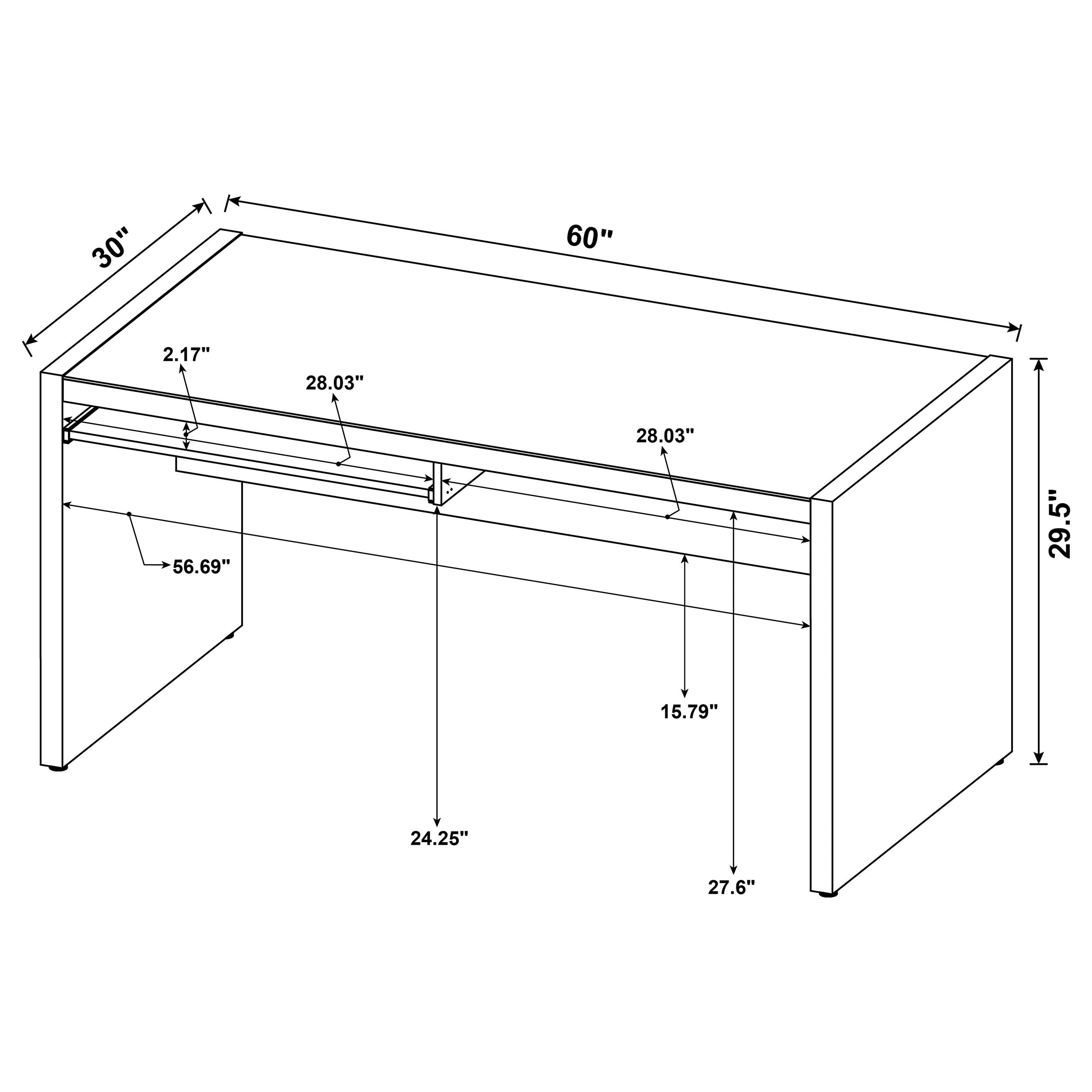 Skylar Computer Desk with Keyboard Drawer by Coaster Furniture - Cappuccino Finish 800901 | Home Office Desk for Small Spaces, Gaming & Study