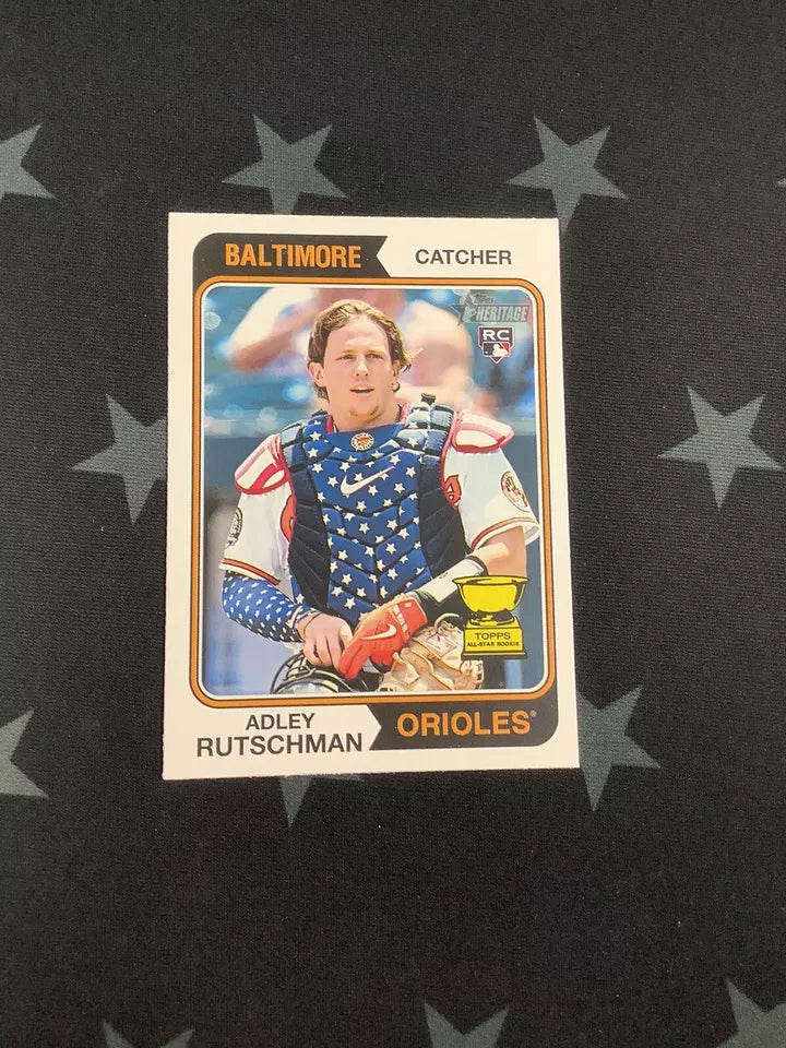 2023 Topps Heritage Adley Rutschman RC Image Variation #7 Baltimore Orioles Baseball Card - Perfect for Collectors, Fans, and Sports Memorabilia Enthusiasts