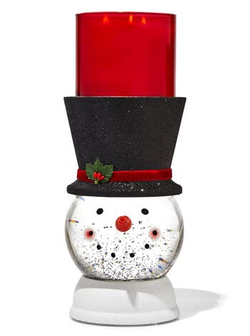 Water Globe Snowman Pedestal 3-Wick Candle Holder - Multicolor Holiday Decor for Christmas, Winter Home Decor & Festive Gift Idea