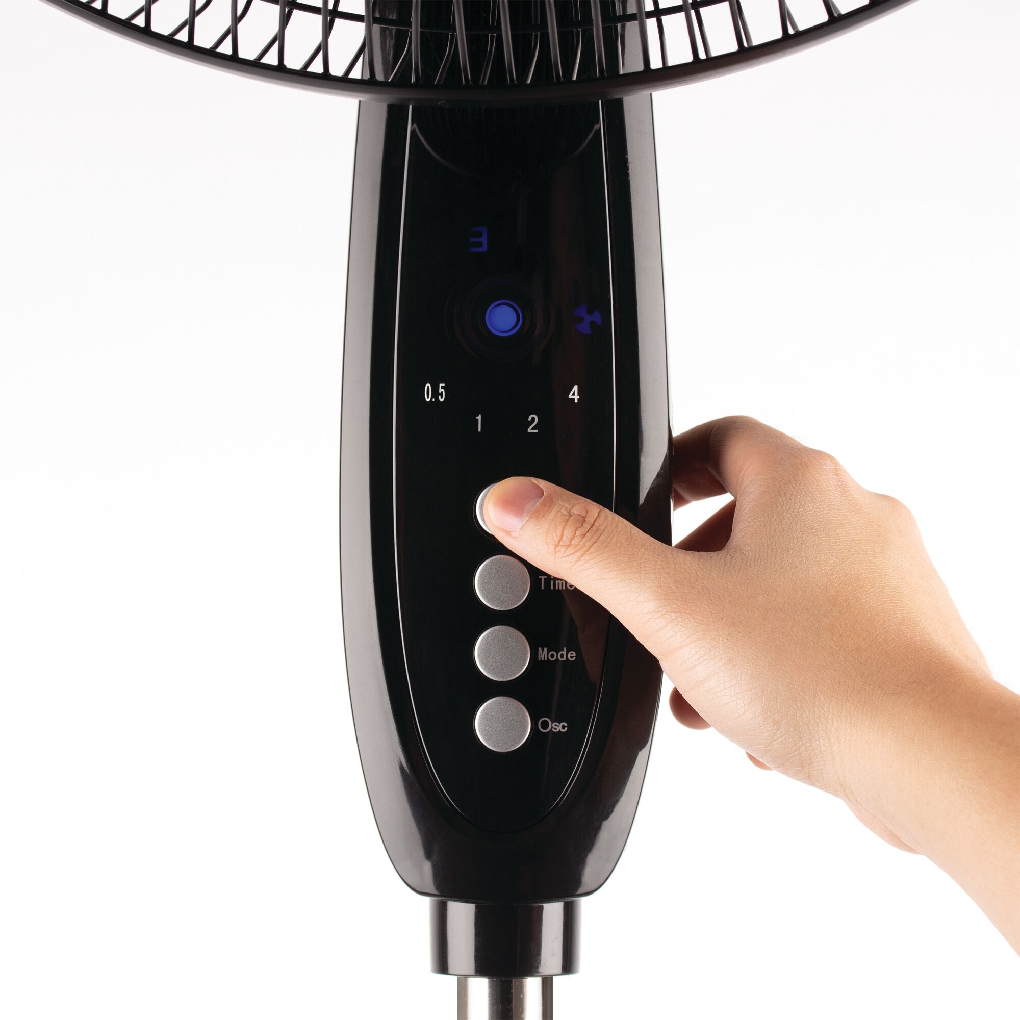 16 Inch Dual Blade Stand Fan with Remote Control - Powerful Cooling for Home, Office & Bedroom - Quiet Oscillating Floor Fan (Black)