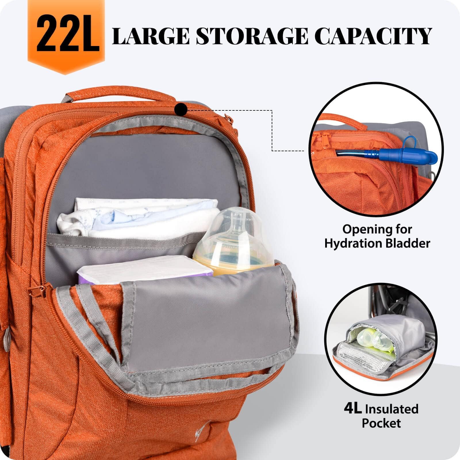 WIPHA Upgraded Baby Carrier Backpack - Ergonomic Hiking Backpack with Safety Seat, Lightweight Toddler Carrier for Outdoor Adventures, Travel & Daily Use (Large Capacity)