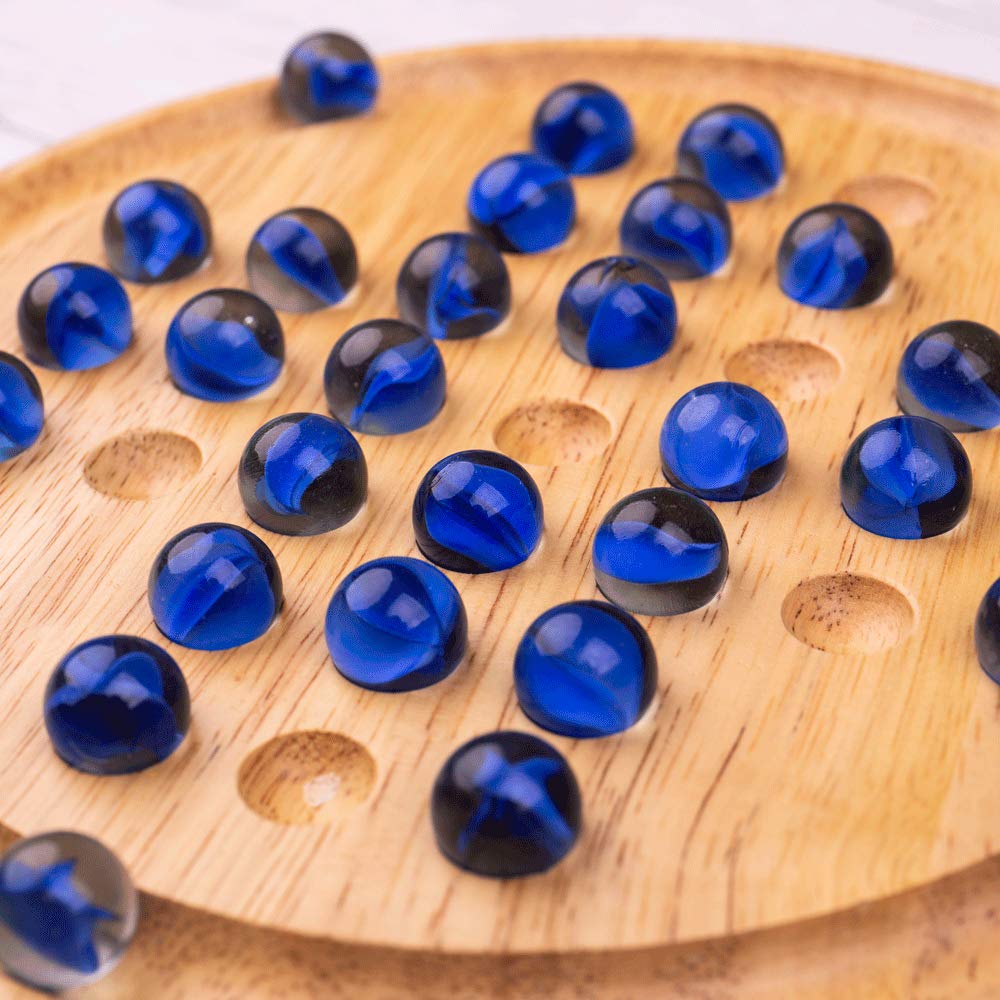Bigjigs Toys Classic Wooden Solitaire Game with Marbles - Fun Brain Teaser for Adults & Kids - Perfect for Family Game Night and Travel Entertainment