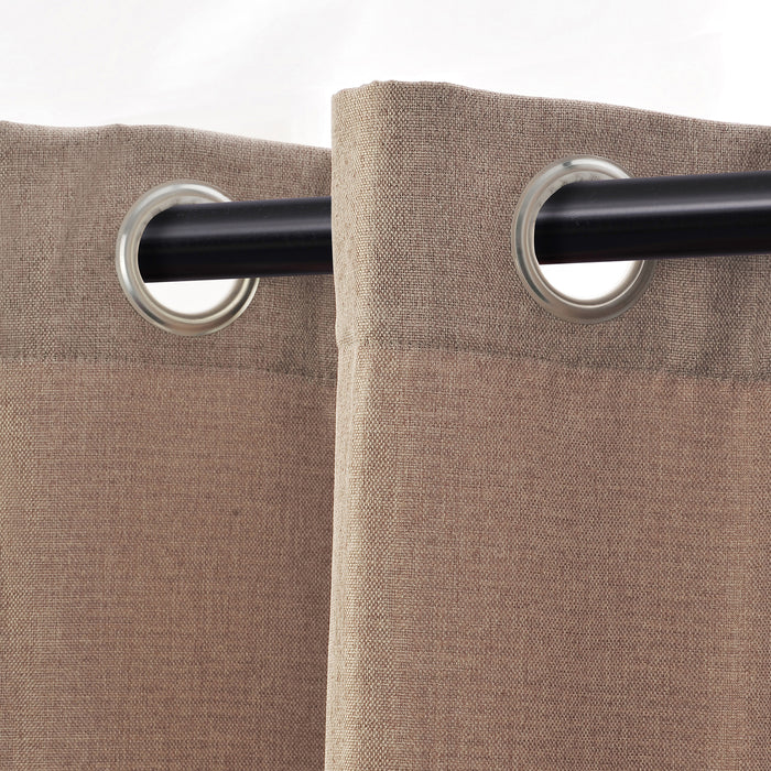 Blackout Curtains for Bedroom - 100% Linen Washable Room Darkening Curtains Set of 2 Panels - Perfect for Home Theater, Nursery & Light Sleepers