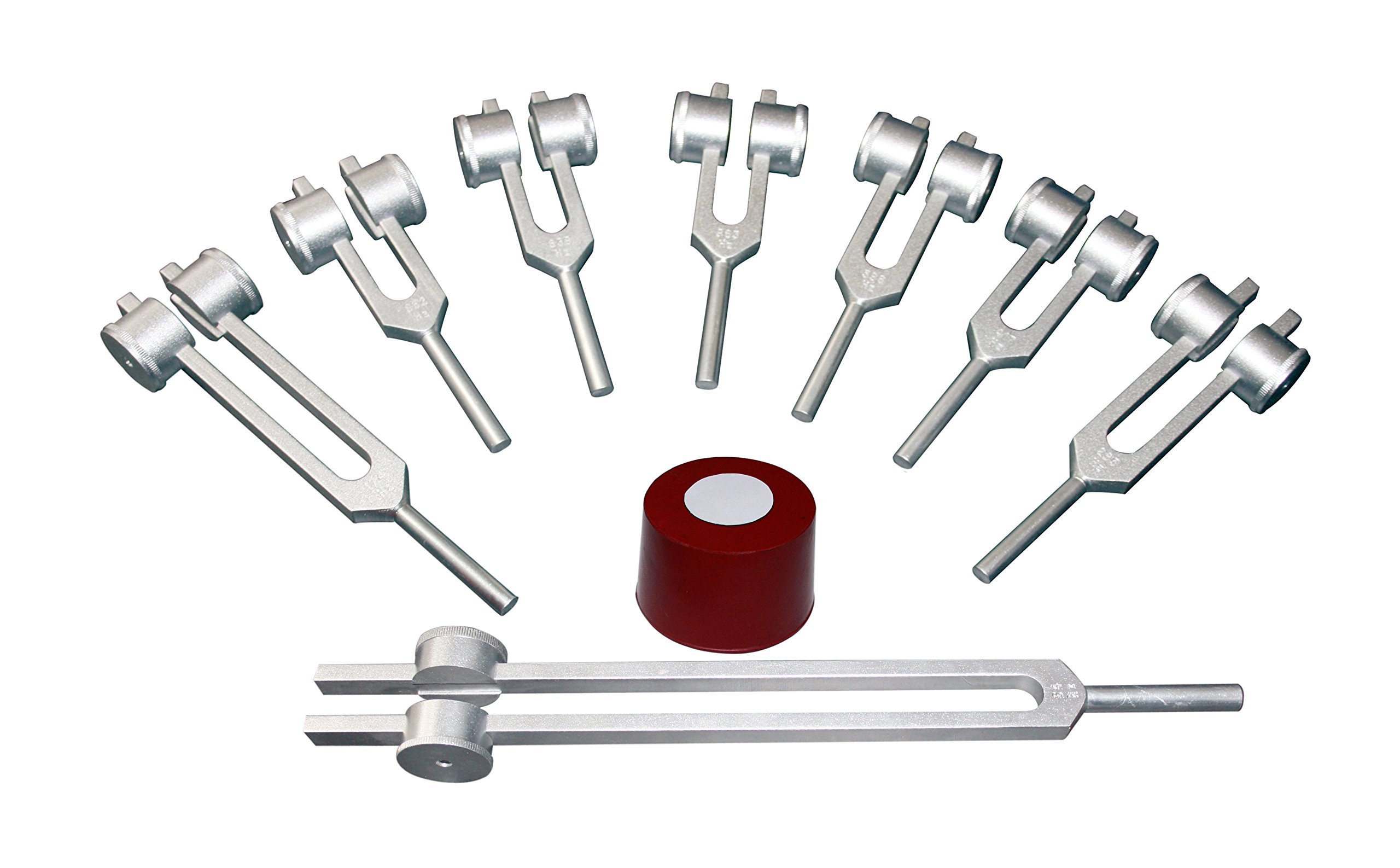 Healing Tuning Forks Set - 8 Piece Weighted Harmonic Solar Spectrum Forks with Wooden Hammer for Sound Therapy | Perfect for Meditation, Chakra Balancing & Energy Healing
