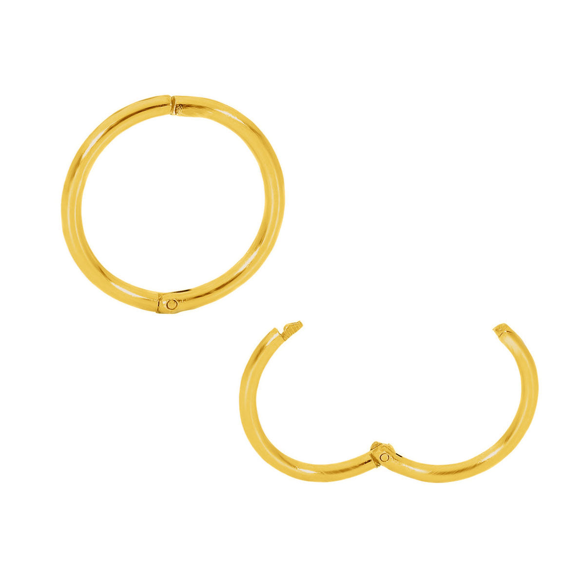 12mm Gold Endless Hoop Earrings for Women - Sleek & Stylish Everyday Wear for Work, Parties & Special Occasions