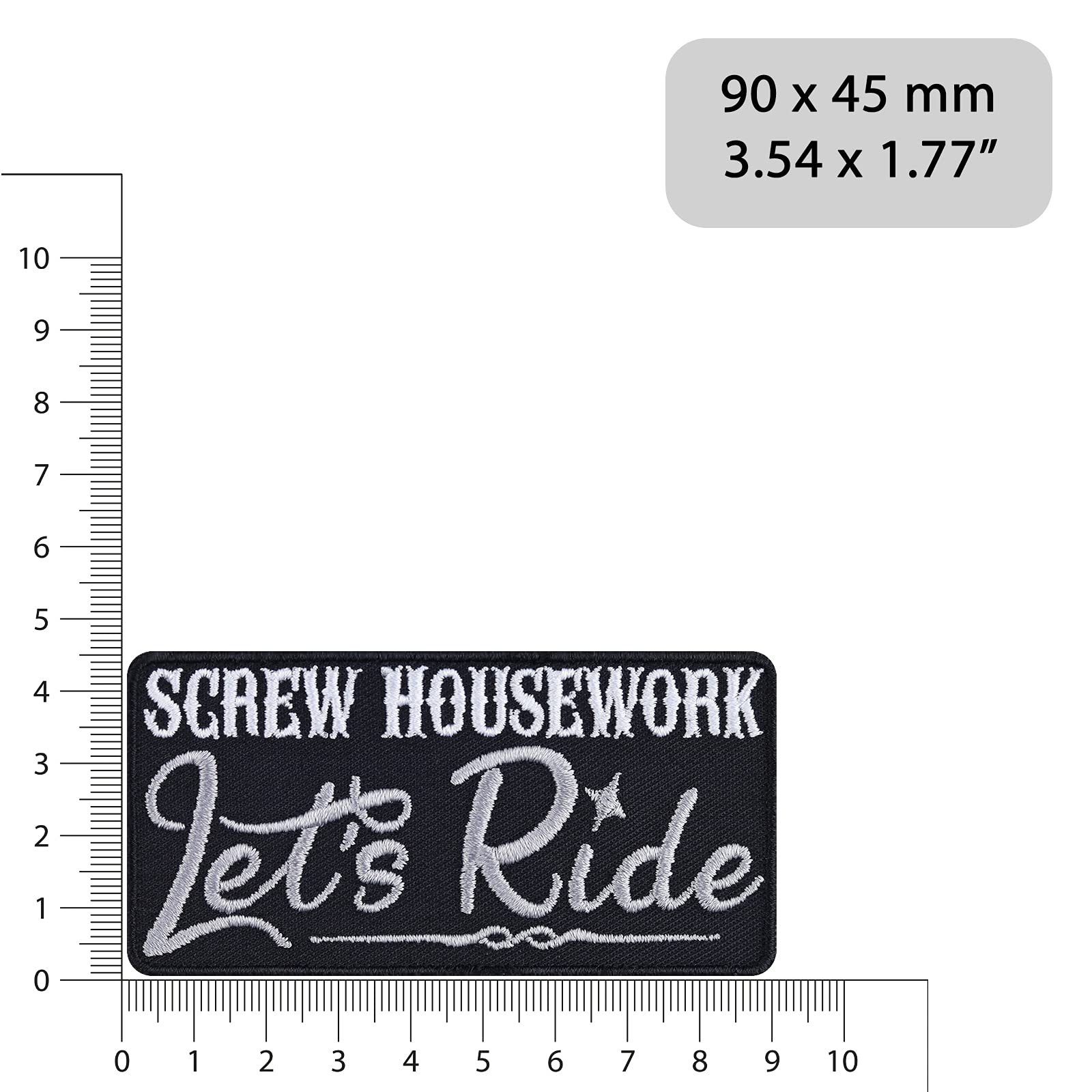 Lady Biker Iron-On & Sew-On Embroidered Patches 3.54x1.77in - Motorcycle Gear for Jackets, Jeans, Bags & Cases - Perfect for Women Riders & Biker Fashion Accessories