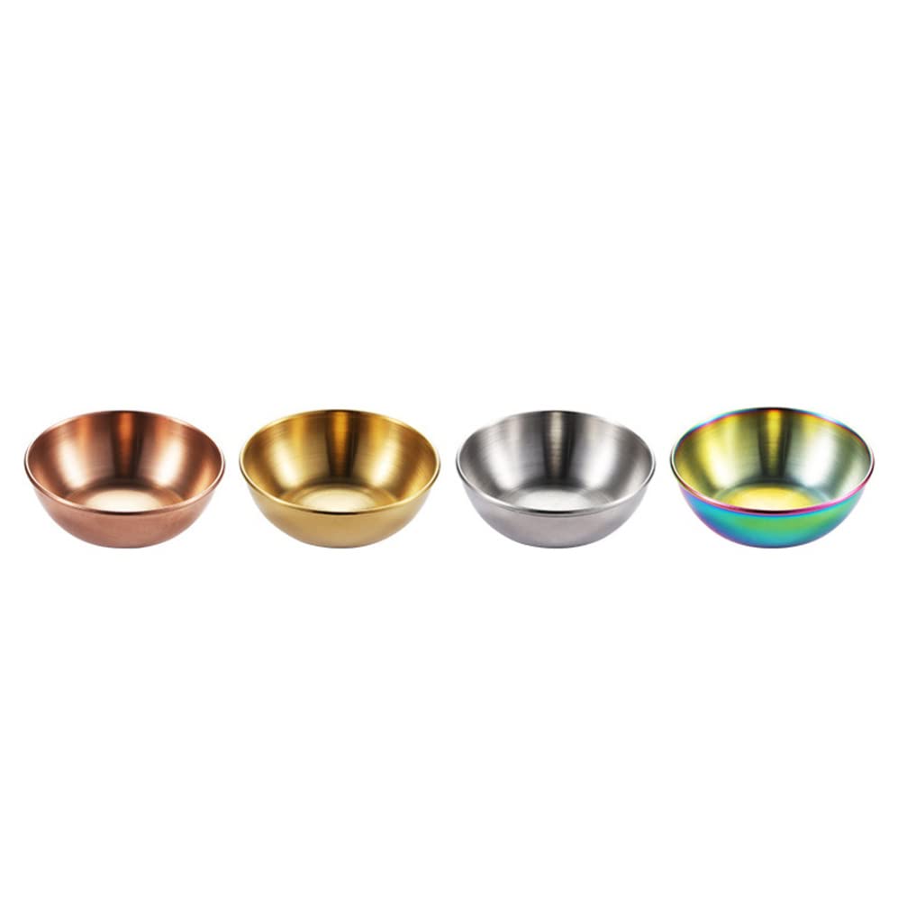 DOITOOL 4-Piece Stainless Steel Sauce Dishes - Round Seasoning Bowls for Sushi, Dipping Sauces, Appetizers & Condiments | Perfect for Restaurants, Home Kitchens & Party Serving