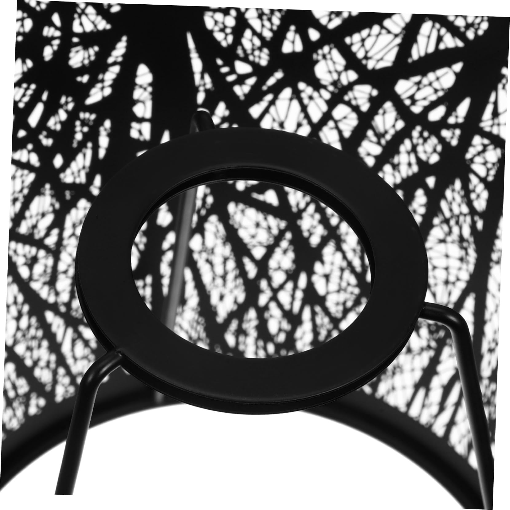 Uonlytech Black Metal Hollow Tree Shadow Lamp Shade - Durable Clip-On Design for Table & Floor Lamps (7.47x7.47x5.89 Inches) - Perfect for Living Room, Bedroom & Office Lighting Decor