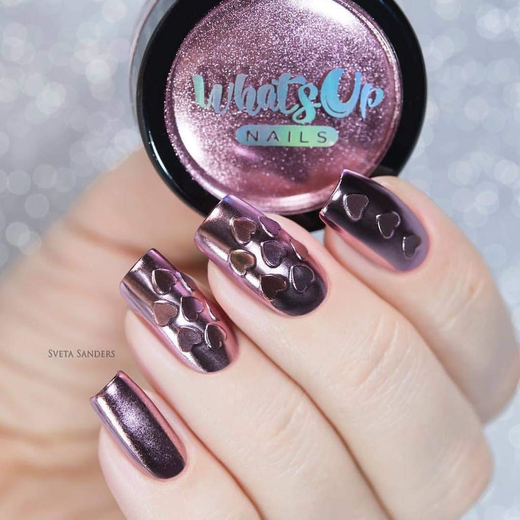Whats Up Nails - Rose Chrome Mirror Nail Powder for Stunning Metallic Nails | Perfect for Gel Polish Manicures, Nail Art Designs & Special Occasions