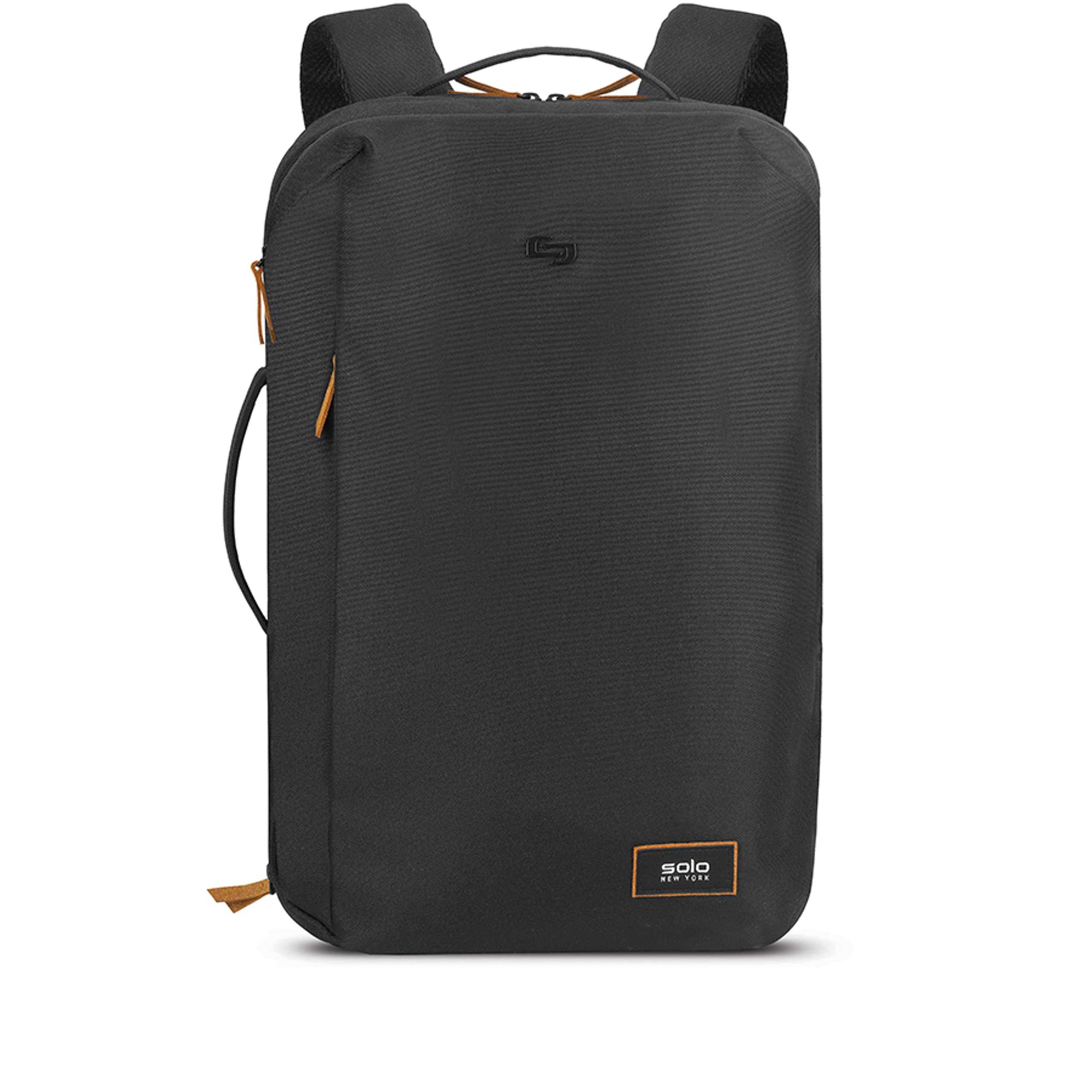 Solo New York Crosstown Expandable Backpack - Lightweight Travel Carry On Laptop Backpack Fits 15.6 Inch - Checkpoint Friendly Weekender Bag for Men & Women (Black) - Perfect for Business Travel, Commuting & Daily Use