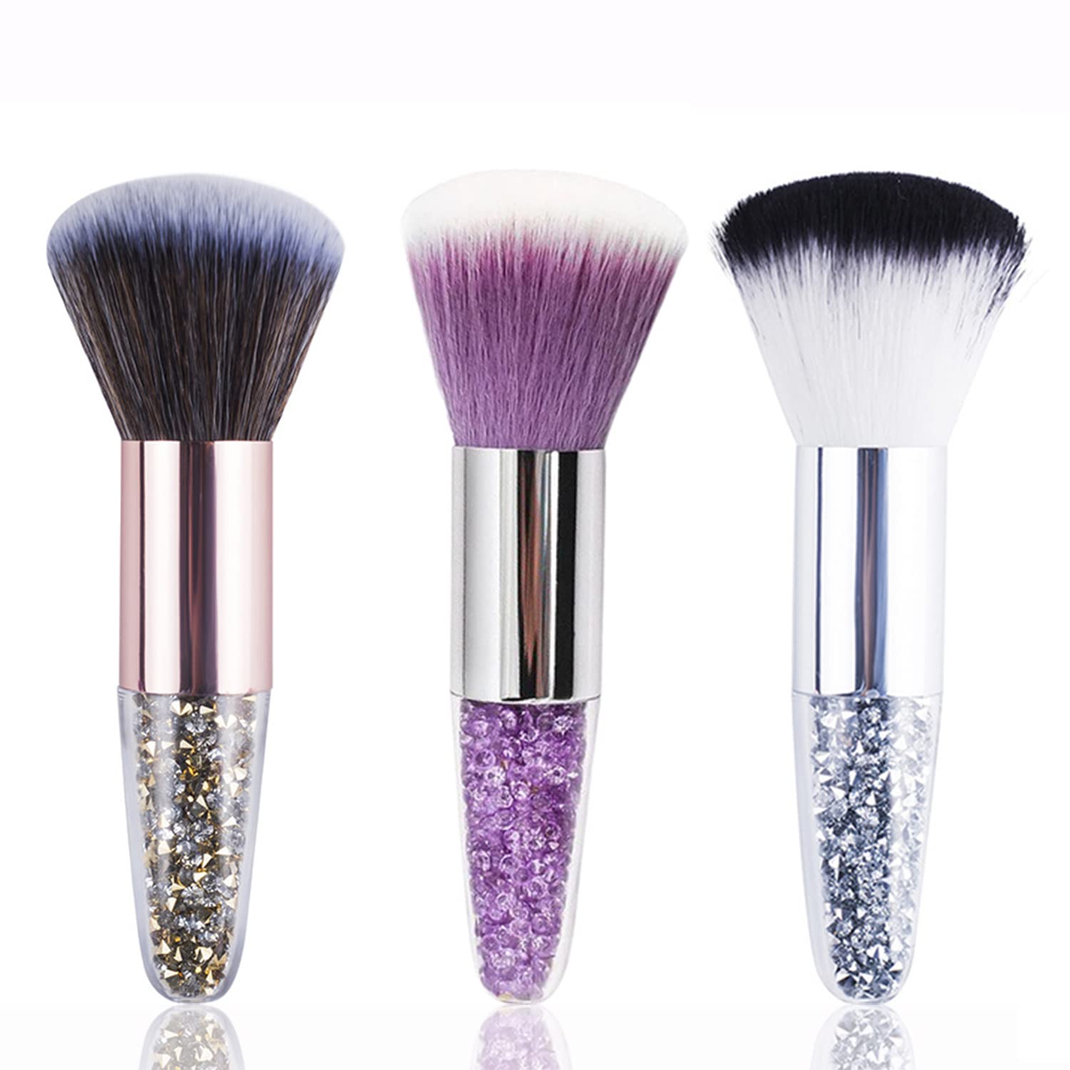 **SILPECWEE 3Pcs Soft Nail Dust Brush Set - Professional Nail Art Cleaning Brushes for Dipping Powder, Acrylic Nails & Makeup Blush - Perfect for Salon, Home Manicure & Nail Art Enthusiasts**