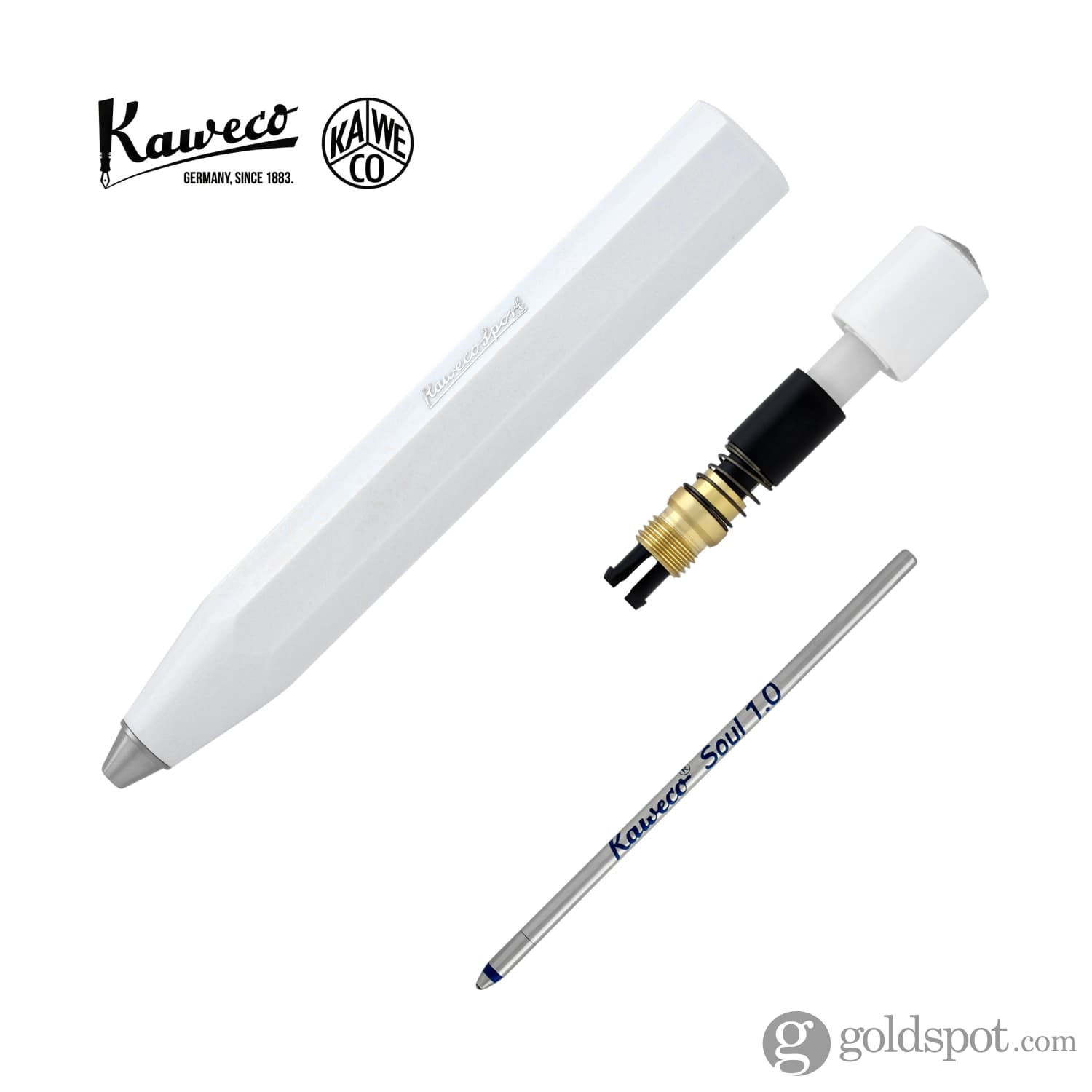Kaweco Skyline Sport Ballpoint Pen - Premium White Fountain Pen for Writing, Sketching & Note Taking - Perfect Gift for Students, Professionals & Artists
