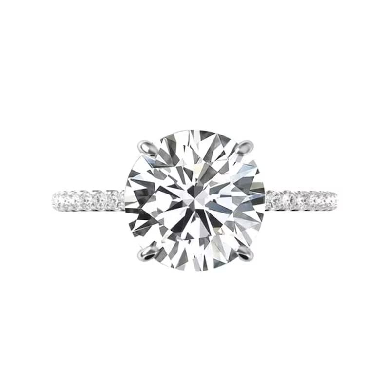 2 CT Round Moissanite Engagement Ring Set - Wedding & Anniversary Solitaire Halo Ring in Vintage Silver for Women | Perfect for Proposals, Bridal Jewelry & Romantic Gifts