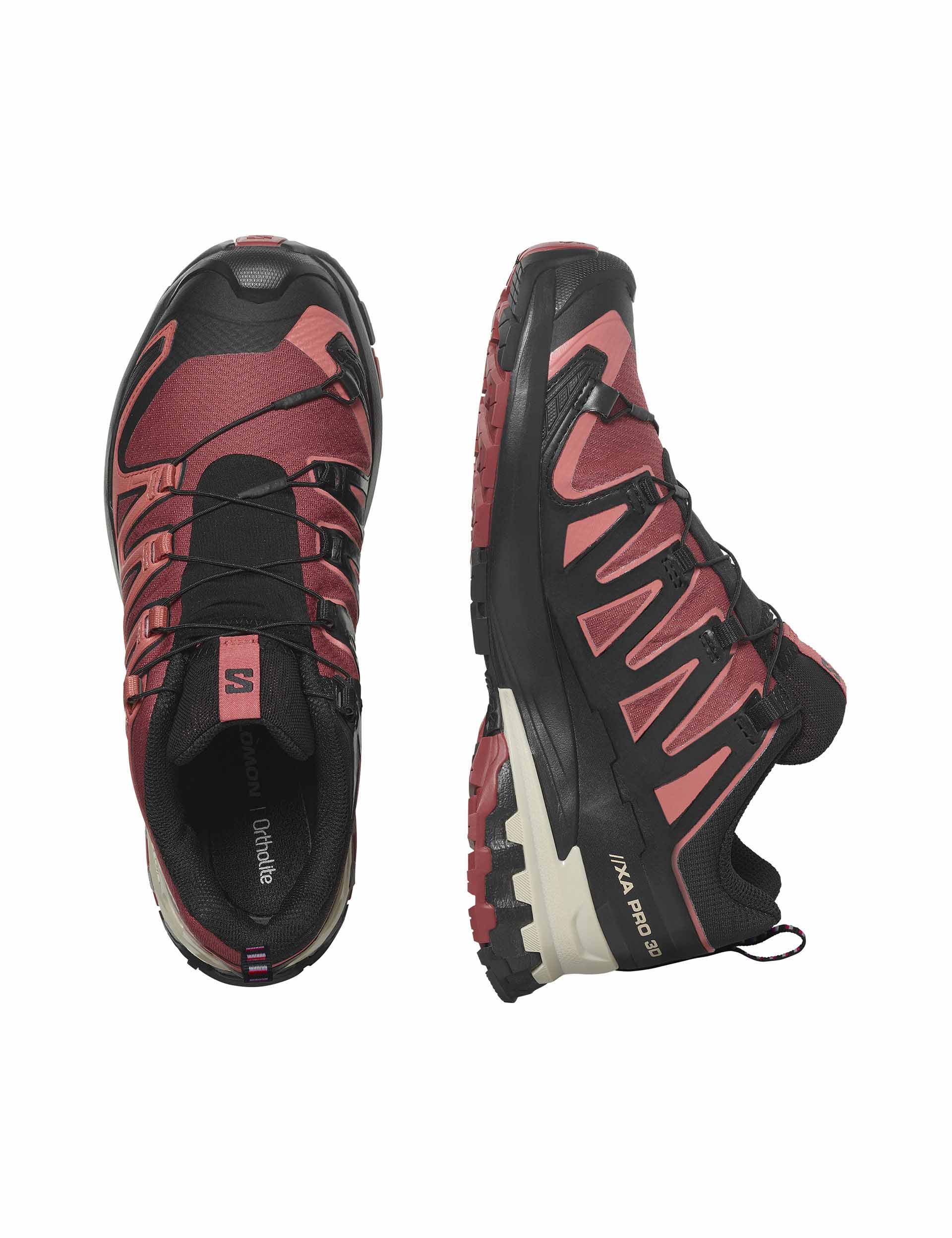 Salomon XA Pro 3D V9 Gore-Tex Trail Running Shoes - Cow Hide/Black/Faded Rose - Waterproof Hiking & Outdoor Adventure Footwear for Men & Women