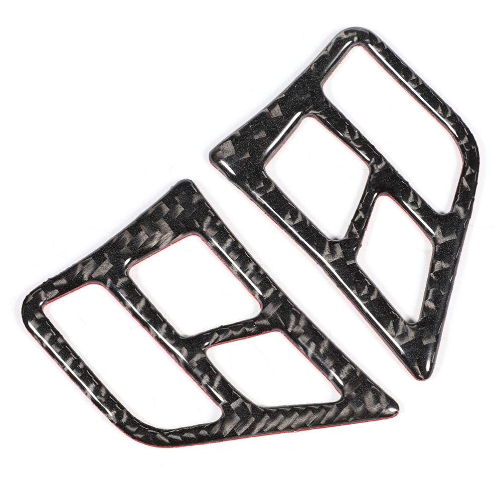 KIMISS 2pcs Carbon Fiber Steering Wheel Button Frame Cover Trim for BMW E90 3 Series 2005-2012 LHD - Upgrade Interior Styling & Protect Buttons from Wear