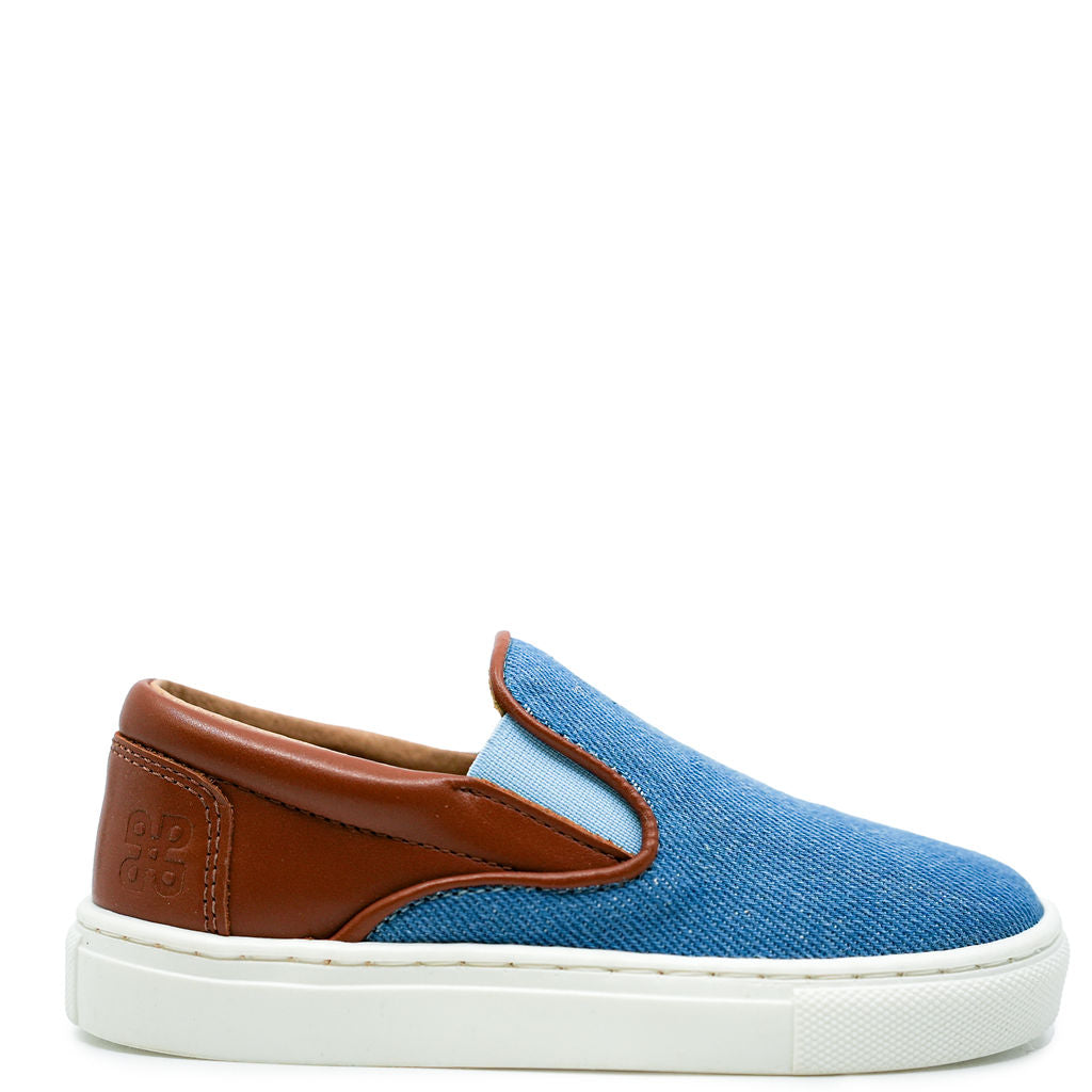 Porte Denim Blue Slip-On Sneakers for Women - Comfortable Casual Loafers for Walking, Travel & Everyday Wear