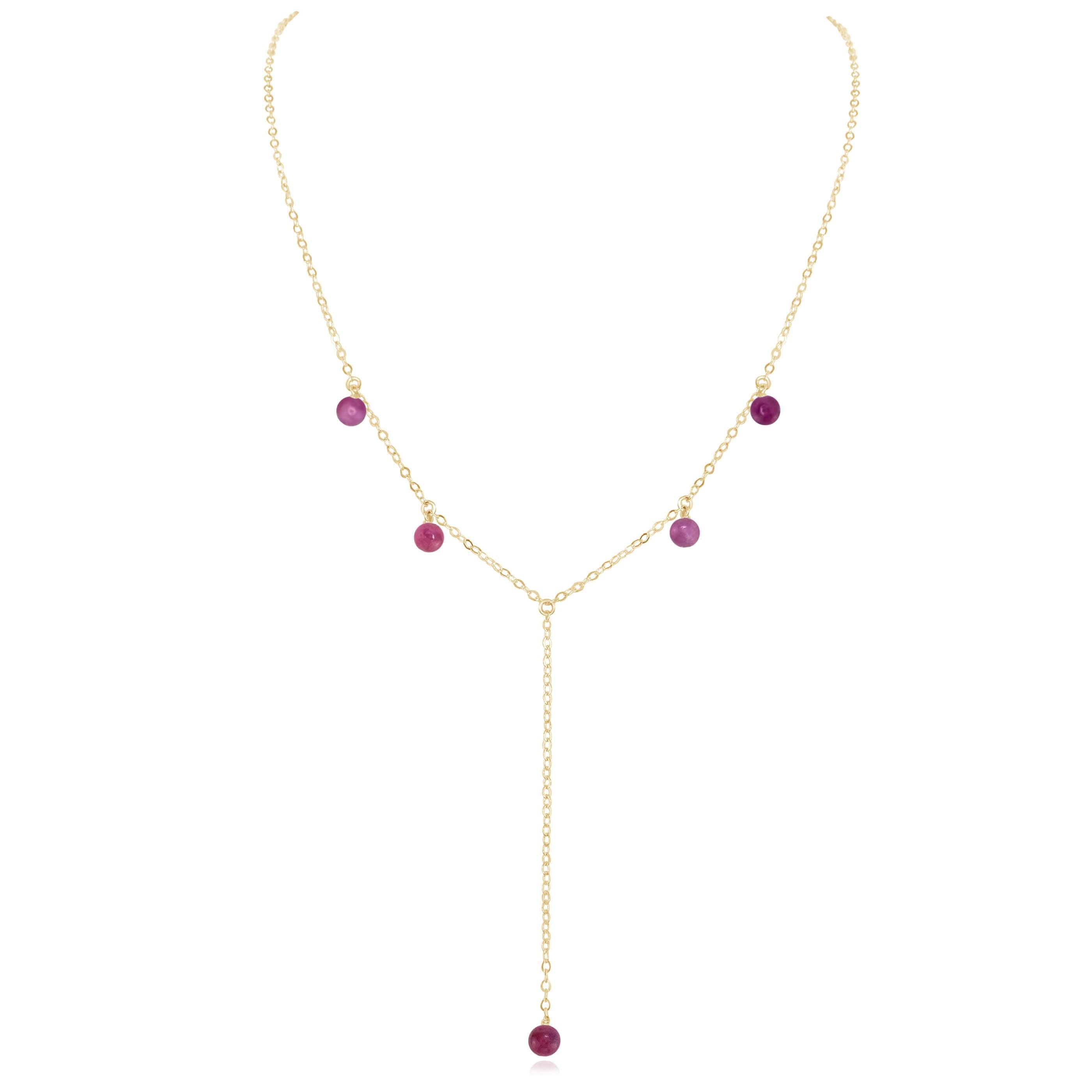 Ruby Boho Lariat Necklace - Handmade Bohemian Long Layered Necklace for Women | Perfect for Festivals, Weddings & Everyday Boho Chic Style