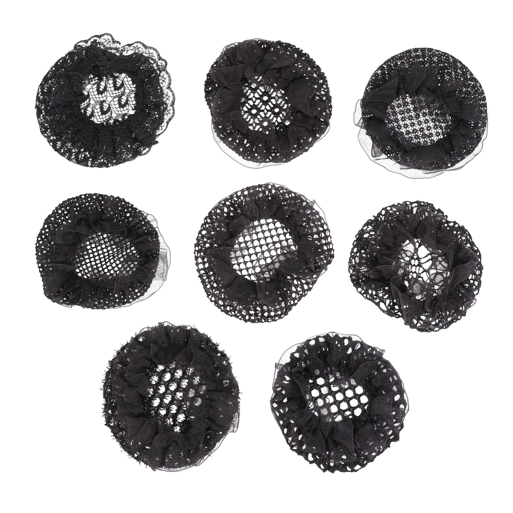 FOMIYES 8pcs Elastic Hair Bun Holders & Hair Nets for Women - Lightweight, Breathable Hair Accessories for Gym, Yoga, Swimming & Salon Styling