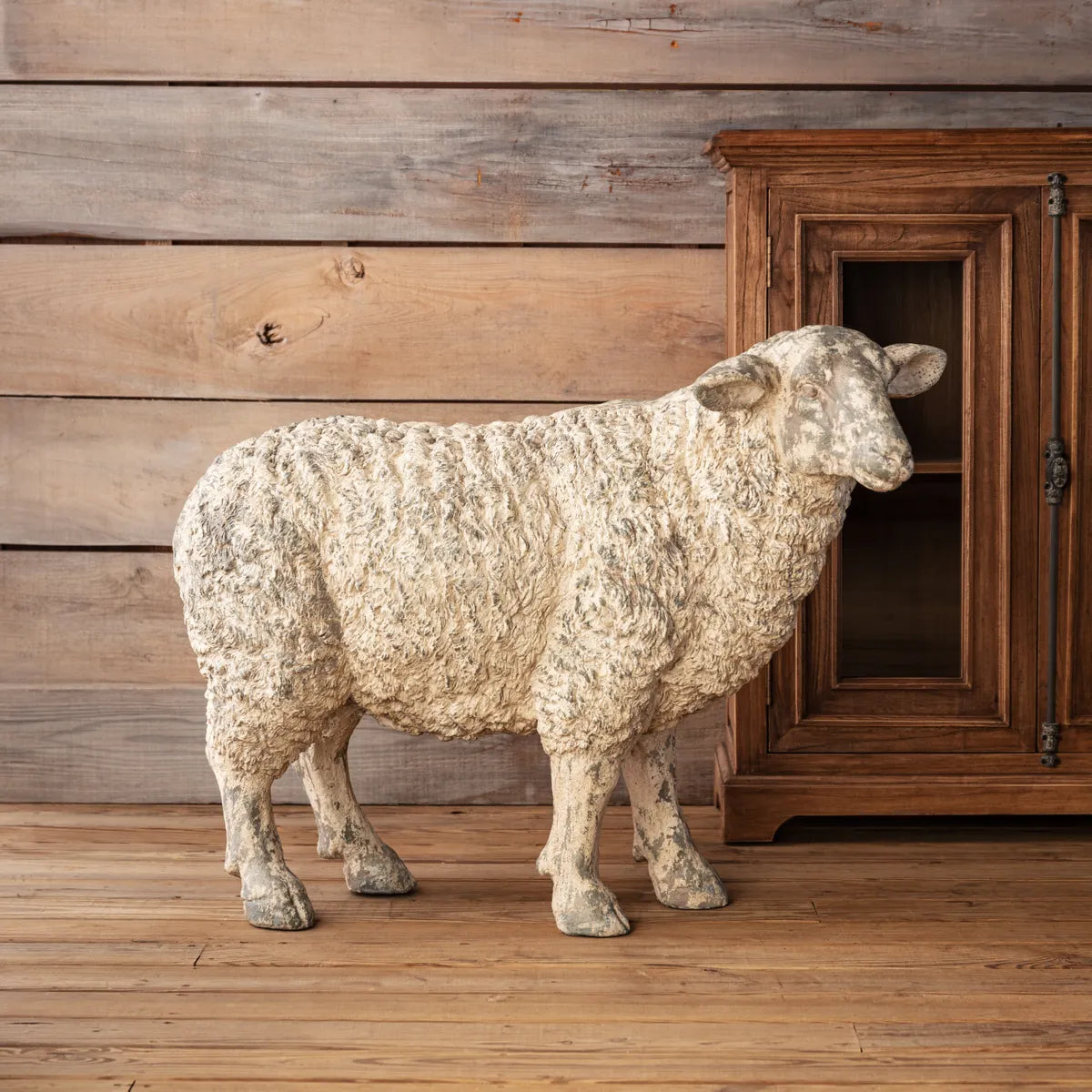 Grand Mouton Statue - Elegant French Sheep Sculpture for Home & Garden Decor | Perfect for Farmhouse, Rustic, or French Country Style Interiors