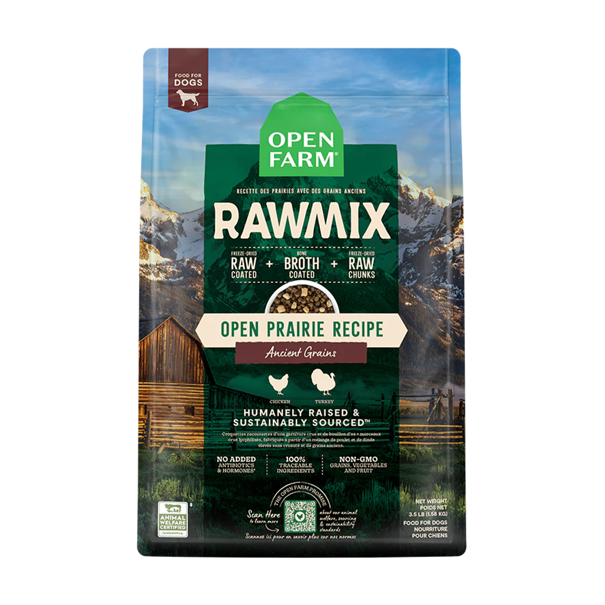 Open Farm RawMix Open Prairie Recipe with Ancient Grains - Premium Freeze-Dried Dog Food for All Breeds & Ages | High Protein, Grain-Inclusive Nutrition for Active Dogs, Outdoor Adventures & Daily Meals