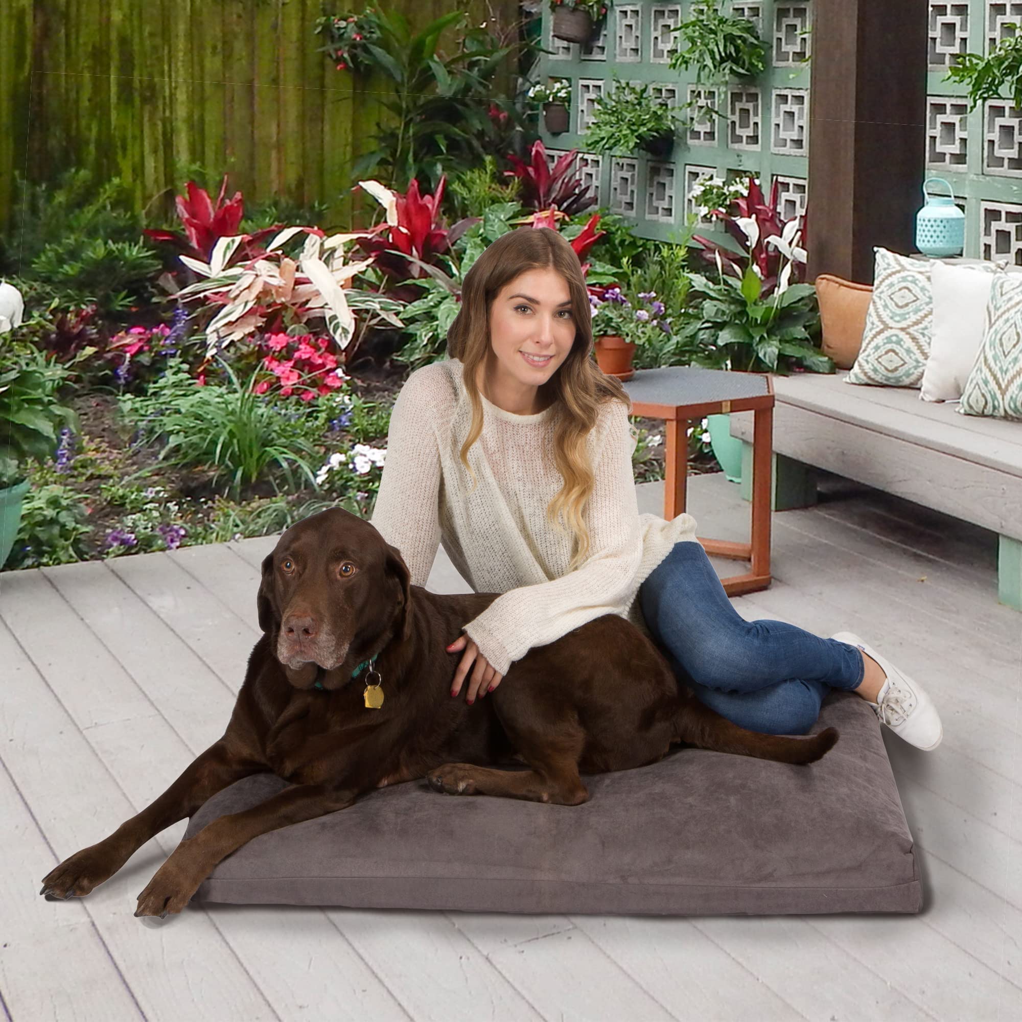 Orthopedic Dog Bed with Gel Memory Foam - Washable Luxury Pet Bed for Large Dogs, Removable Cover & Joint Support - Perfect for Elderly Dogs & Post-Surgery Recovery (X-Large Grey)