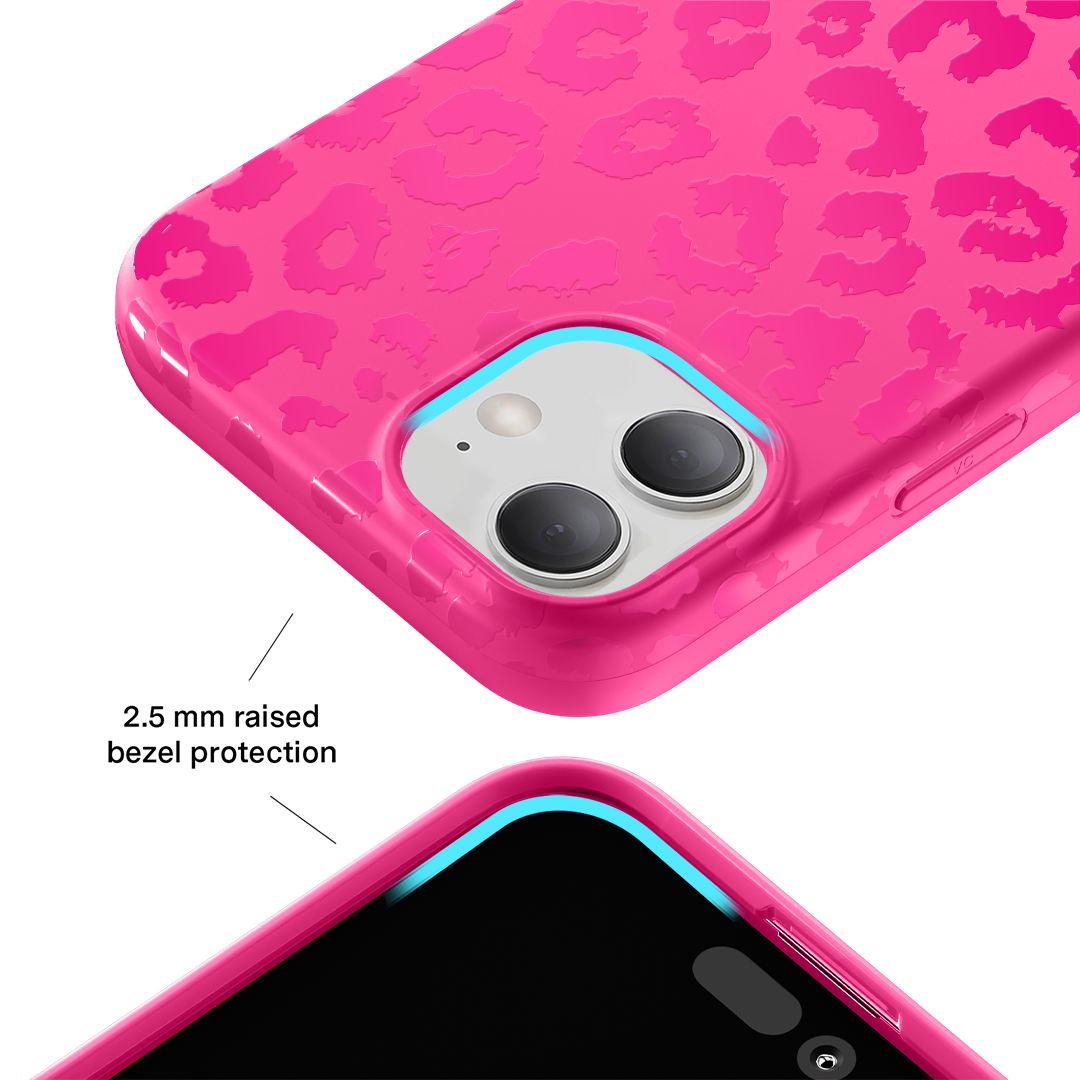 Hot Pink Leopard Print iPhone Case - Trendy Protective Cover for iPhone 12/13/14/15 - Perfect for Women, Girls & Fashion Lovers (Gym, Party, Daily Use)