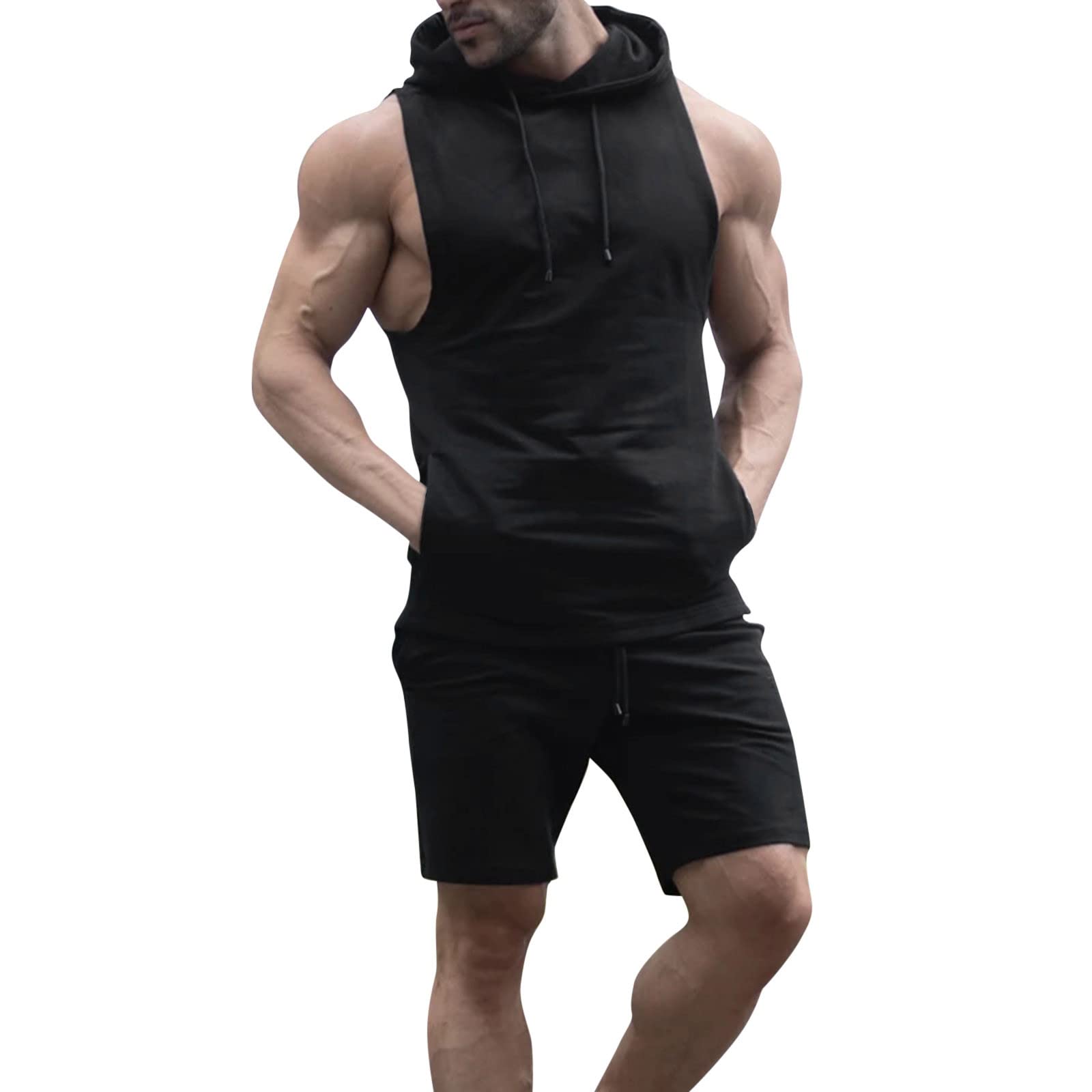 Men's 2-Piece Linen Outfit Set - Breathable Short Sleeve Shirt & Comfortable Athletic Shorts for Summer, Sports, and Casual Wear | Perfect for Beach, Travel, and Leisure Activities