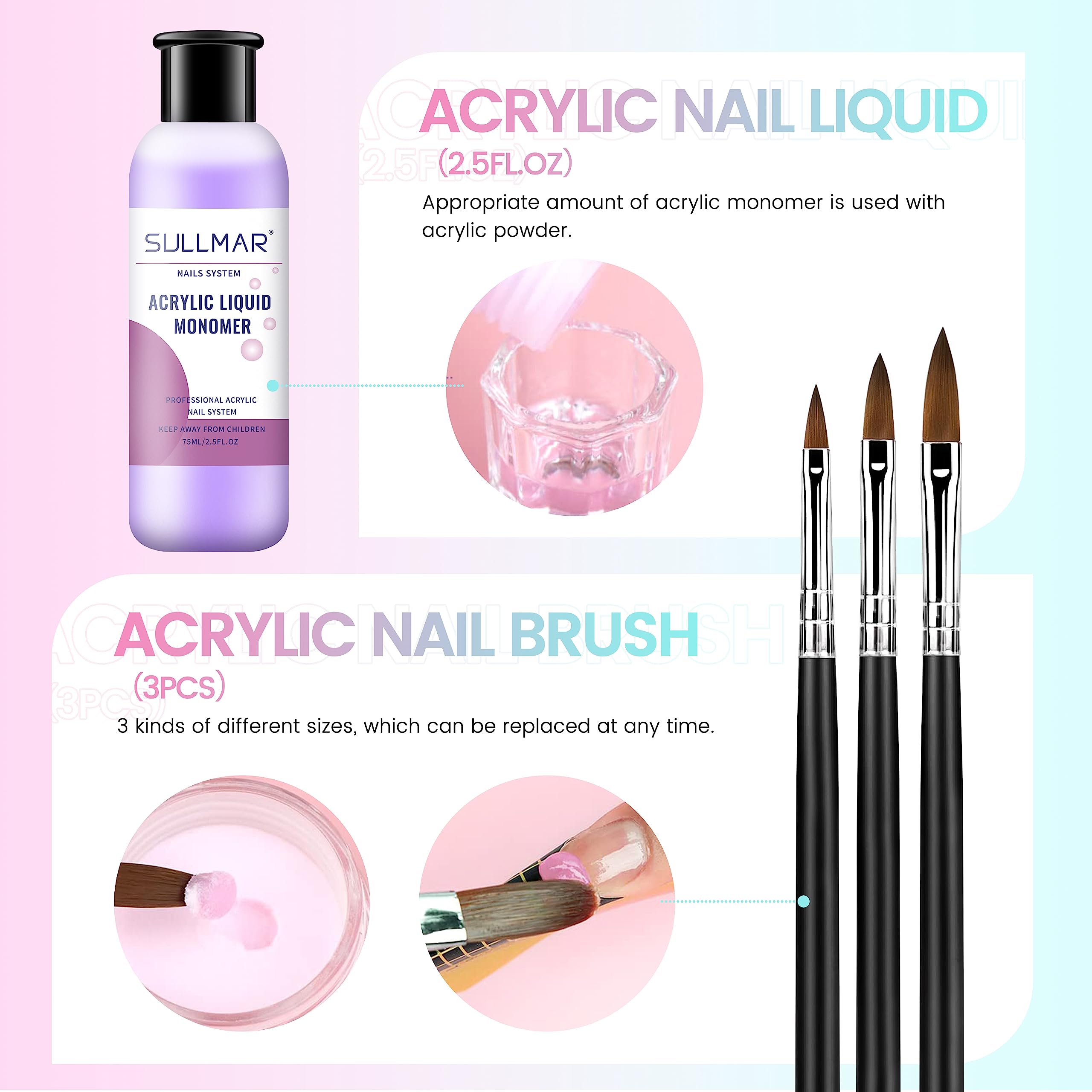 Professional Acrylic Nail Kit for Beginners - 8 Colors Acrylic Powder, Nail Liquid, Brush & Complete Tools Set | DIY Salon-Quality Manicures at Home, Perfect for Nail Art & False Nail Application