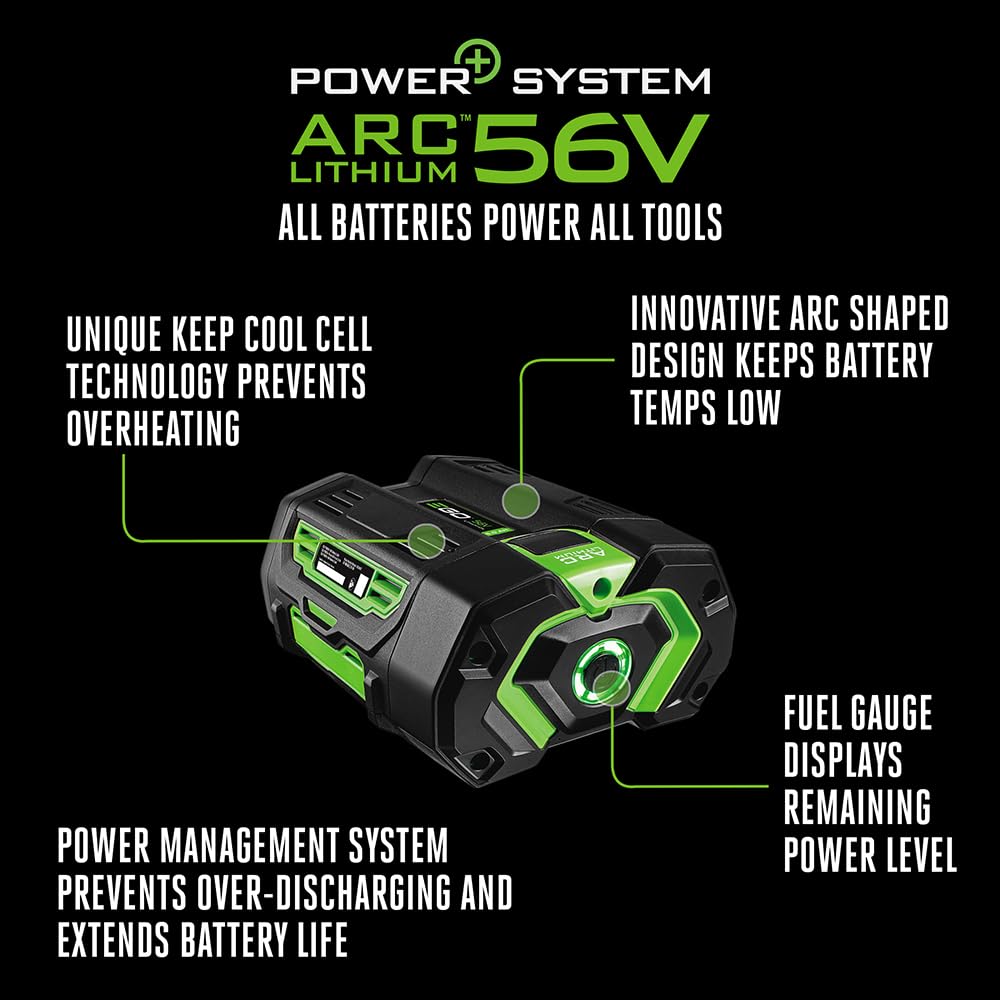 EGO POWER+ 56V 5.0Ah Lithium-Ion Battery with Rapid Charger (SKA2800T) - Compatible with EGO Lawn Mowers, String Trimmers & Power Tools - Perfect for Landscaping & Yard Maintenance