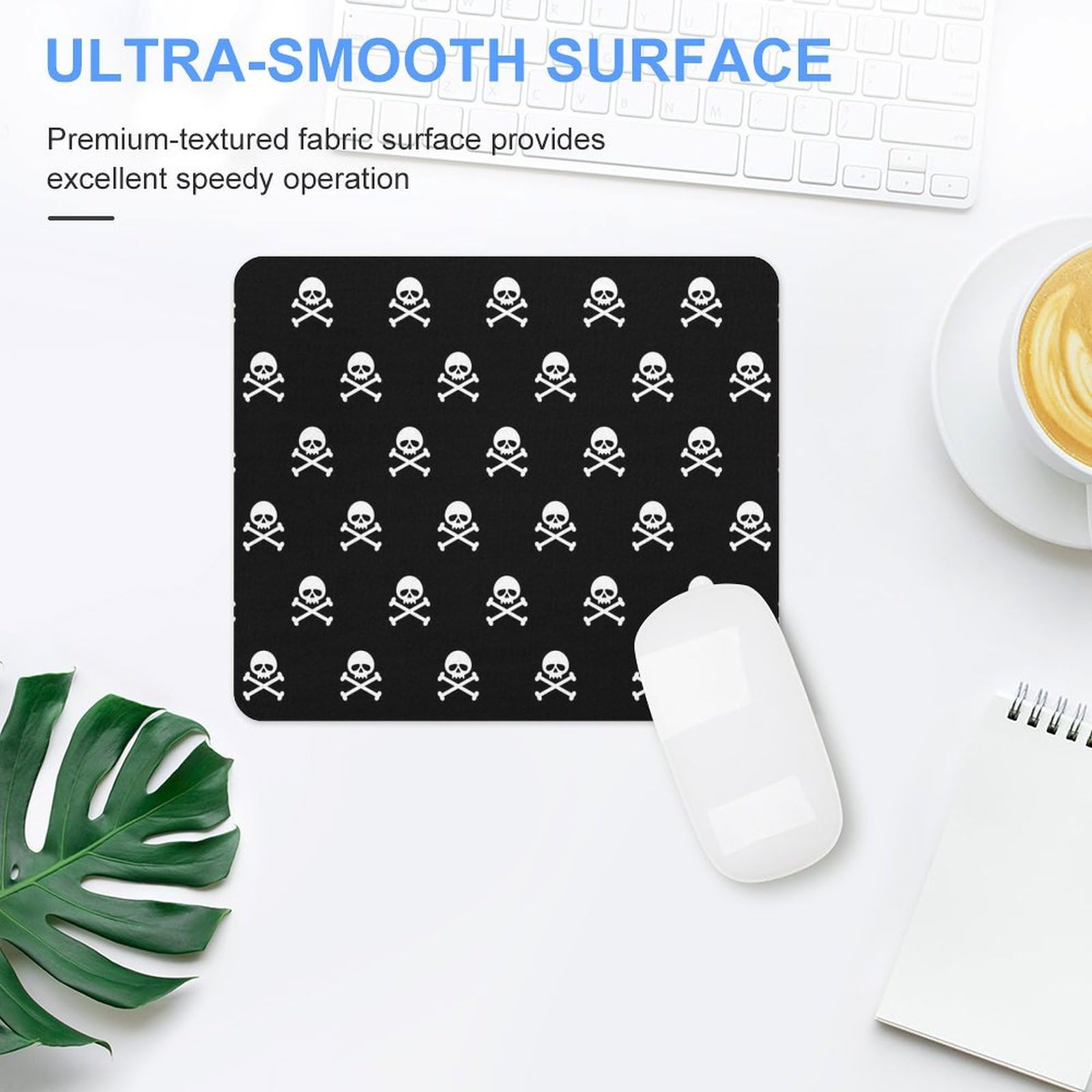 Skull Bone Pirate Gaming Mouse Pad - Durable, Non-Slip, Waterproof Mouse Mat for PC & Laptop - 18x22cm Office & Home Desk Accessory - Perfect for Gamers, Programmers & Office Workers