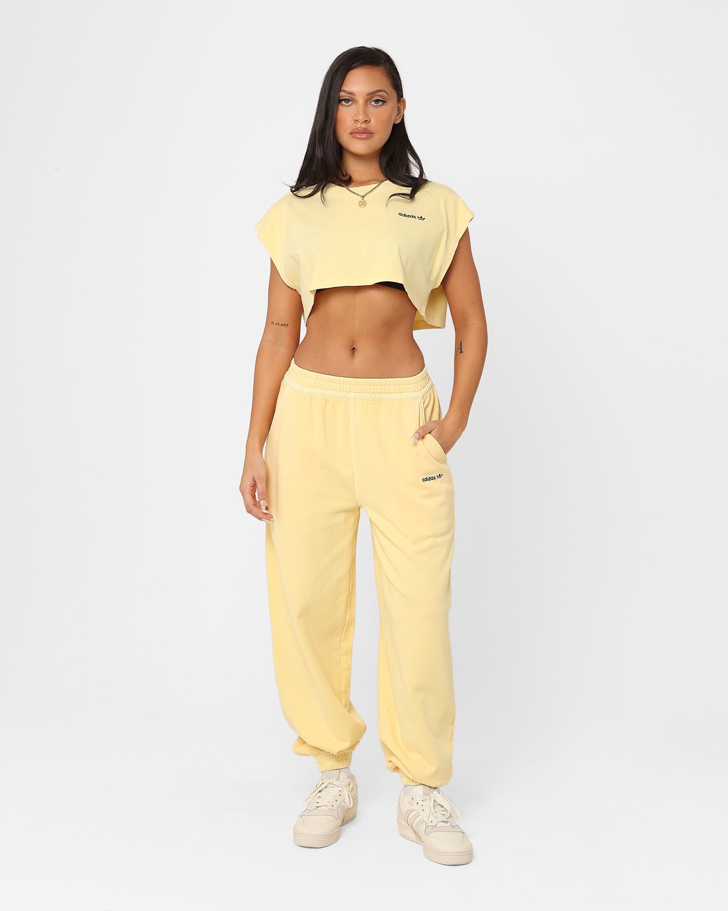 Adidas Women's Must Crop T-Shirt - Athletic Casual Short Sleeve Top for Running, Yoga & Streetwear | Almost Yellow